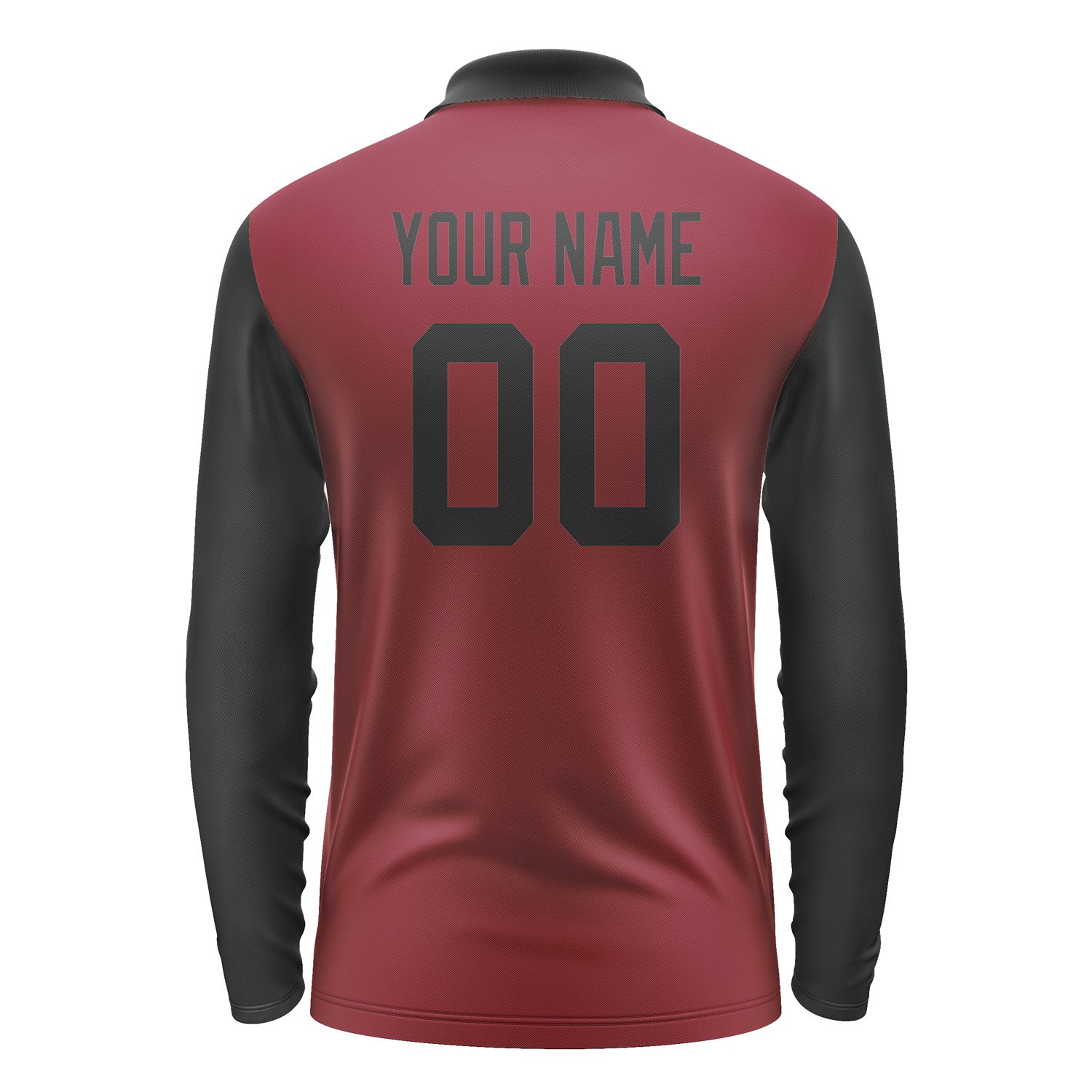 Custom Crimson Red Black Long Sleeve Polo Shirt Pl151717B117