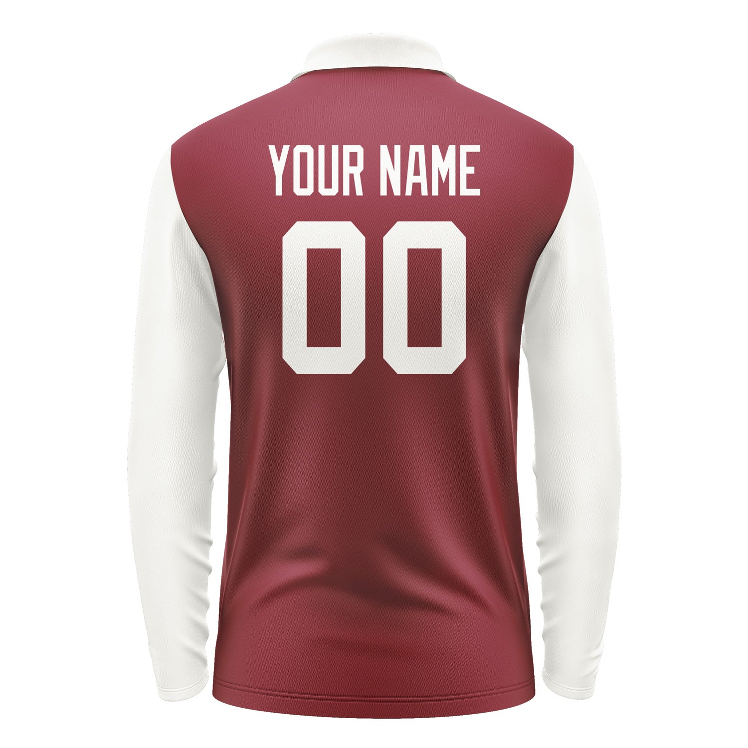 Custom Crimson Red White Long Sleeve Polo Shirt Pl151818B118