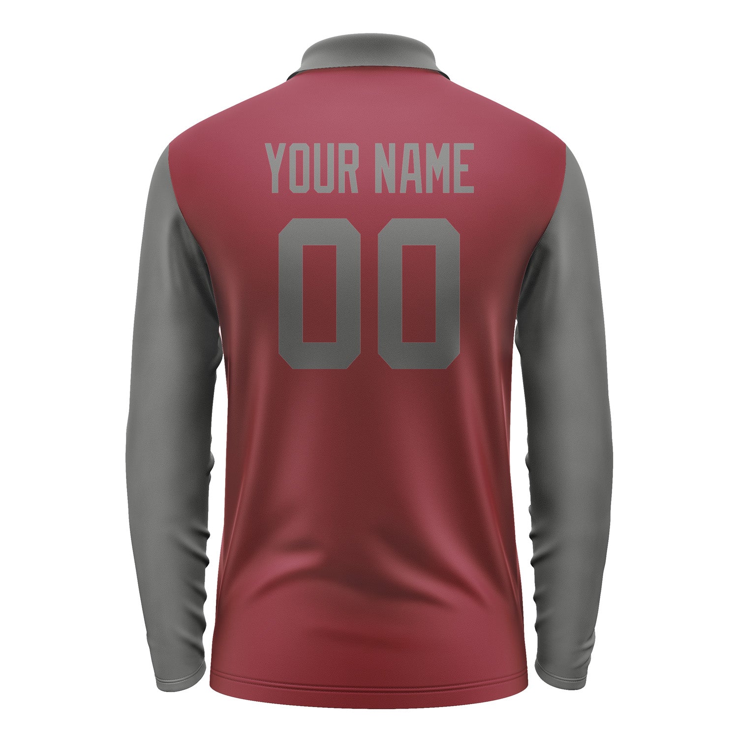 Custom Crimson Red Dark Grey Long Sleeve Polo Shirt Pl152020B120