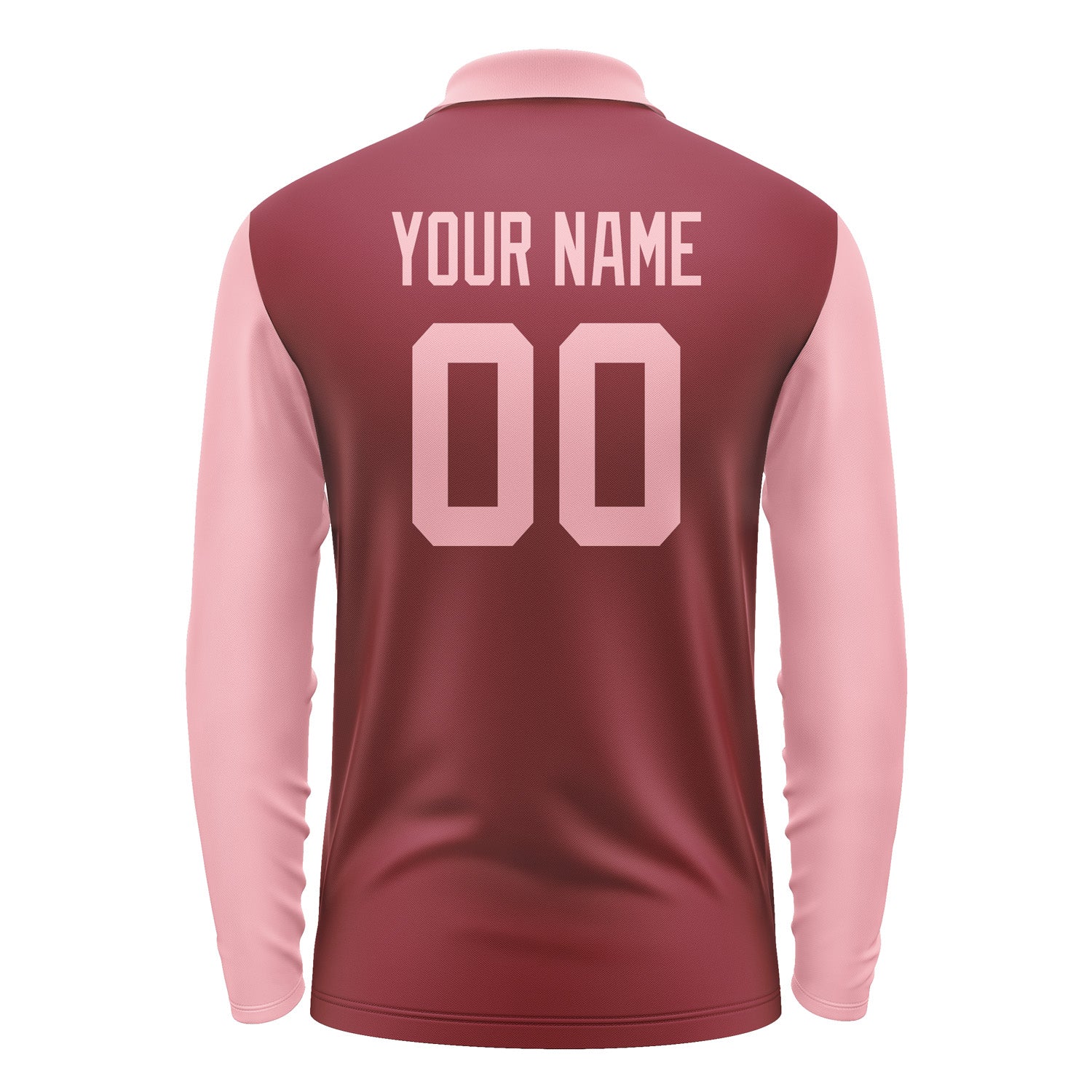 Custom Crimson Red Light Pink Long Sleeve Polo Shirt Pl152121B121