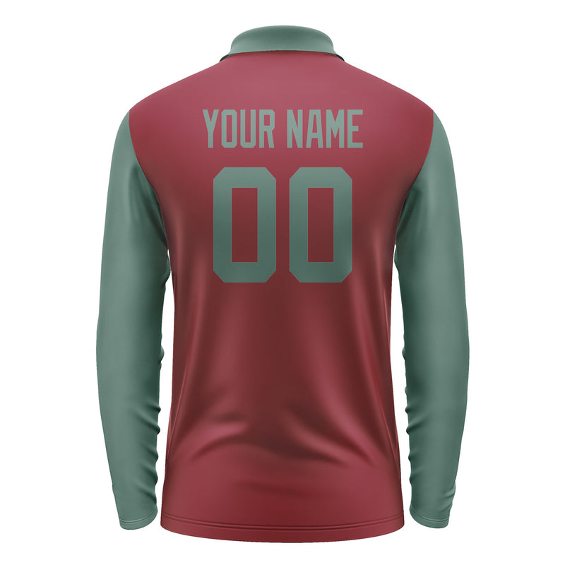Custom Crimson Red Blue Green Long Sleeve Polo Shirt Pl152727B127