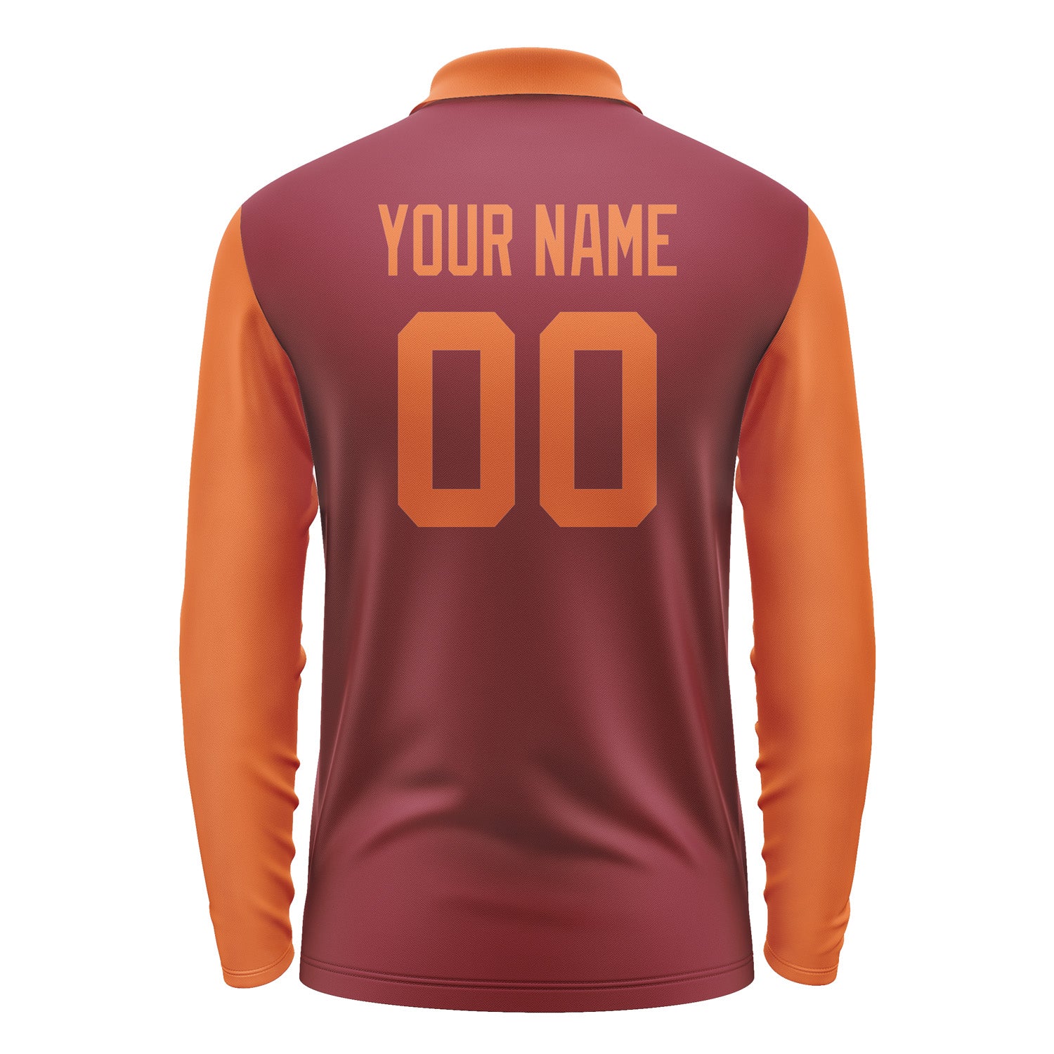 Custom Crimson Red Orange Long Sleeve Polo Shirt Pl152828B128