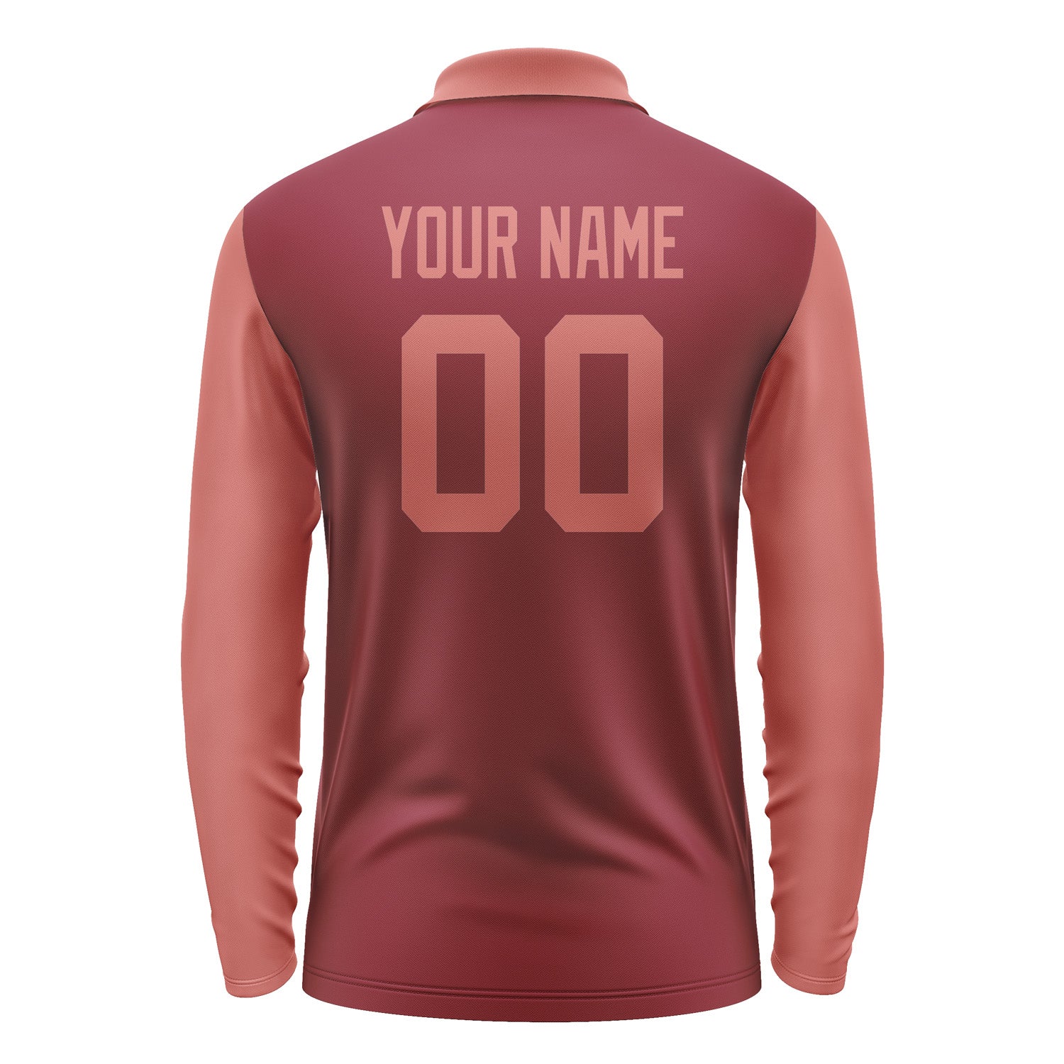 Custom Crimson Red Copper Rose Long Sleeve Polo Shirt Pl152929B129