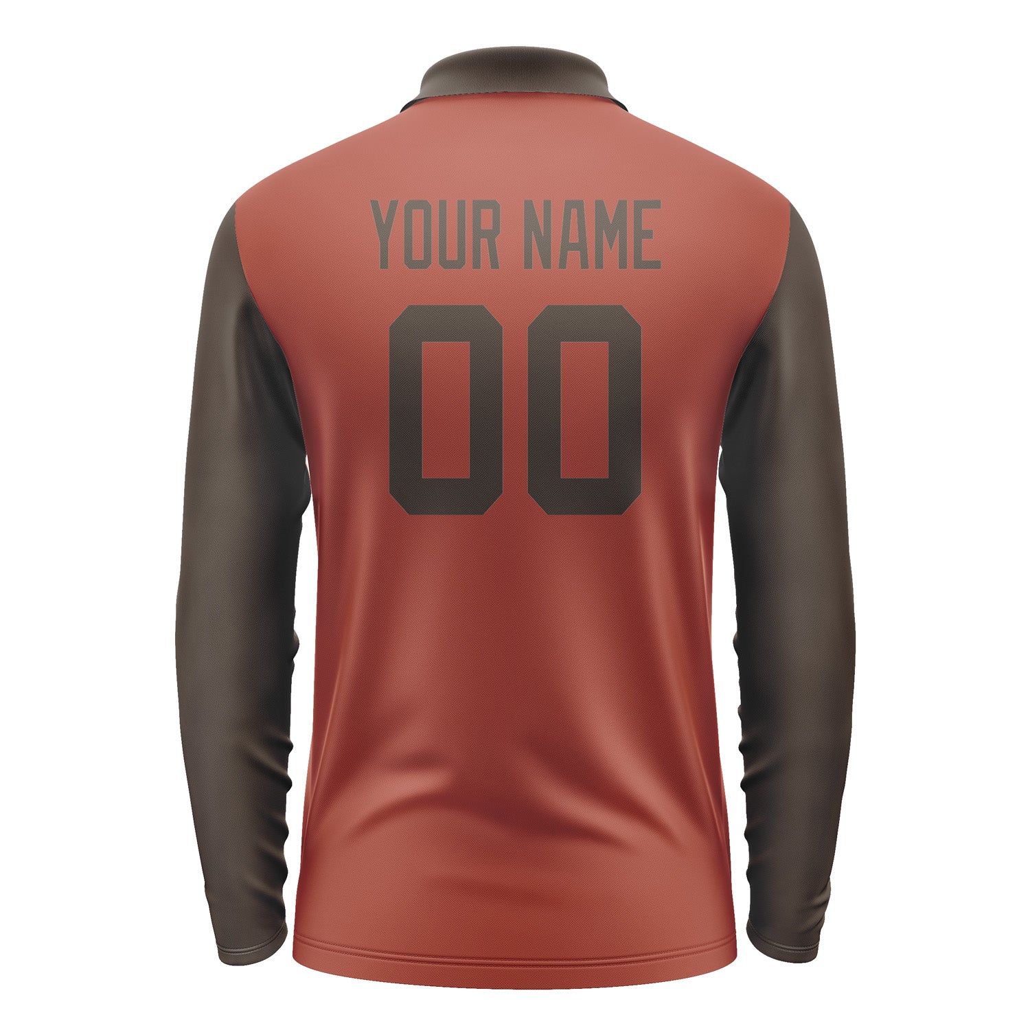 Custom Coral Red Brown Long Sleeve Polo Shirt Pl160101B101
