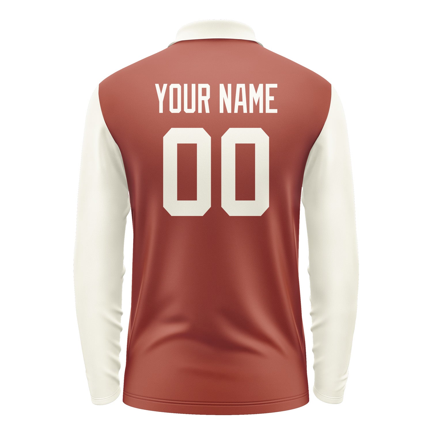 Custom Coral Red Cream Long Sleeve Polo Shirt Pl160303B103