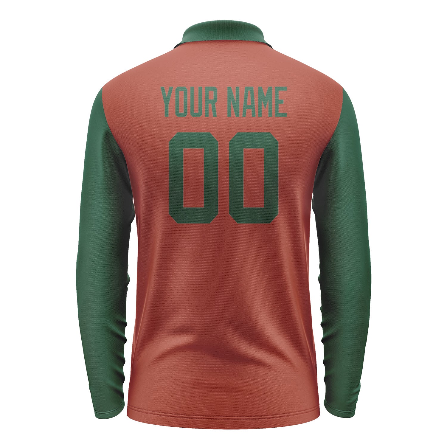 Custom Coral Red Green Long Sleeve Polo Shirt Pl160505B105