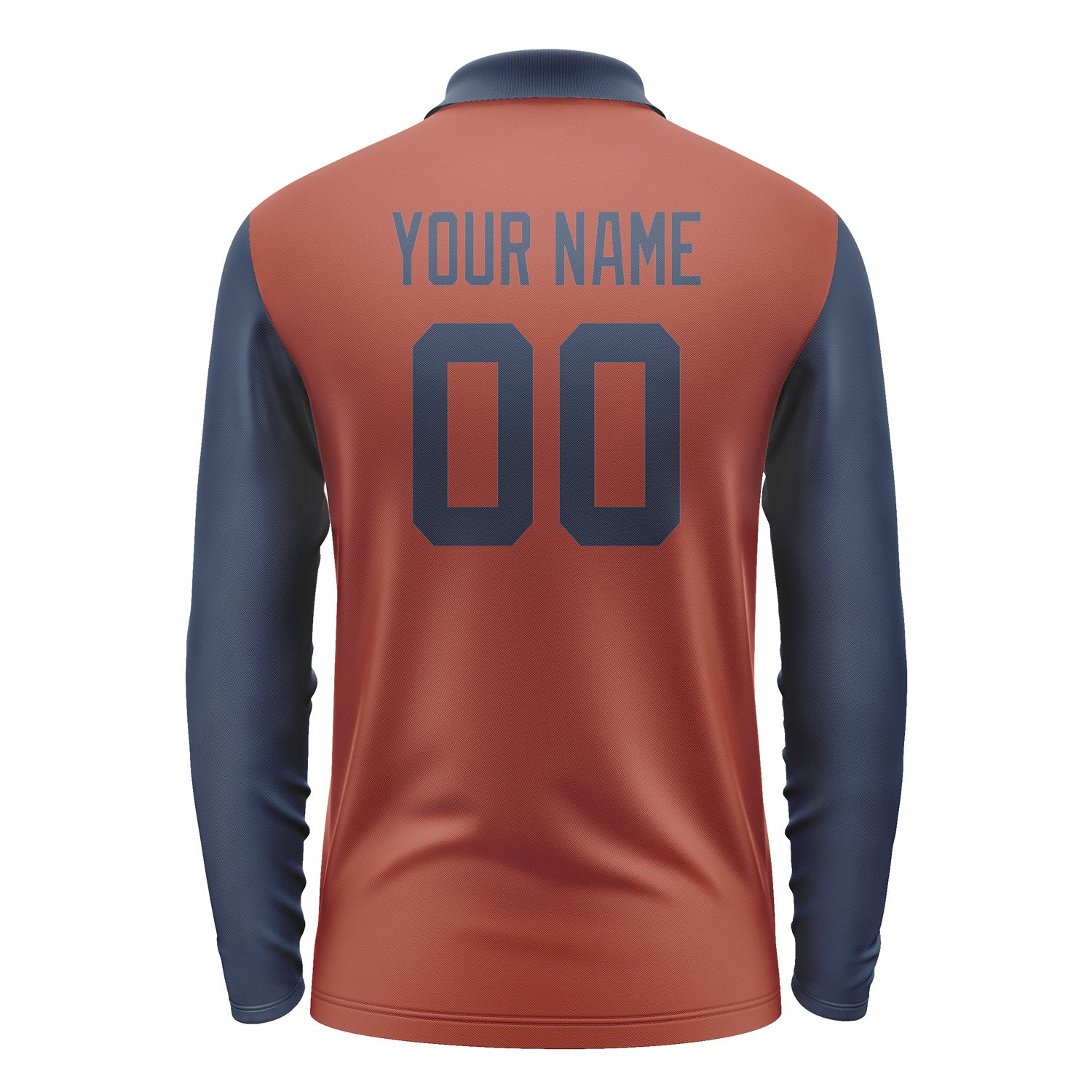 Custom Coral Red Blue Long Sleeve Polo Shirt Pl161010B110