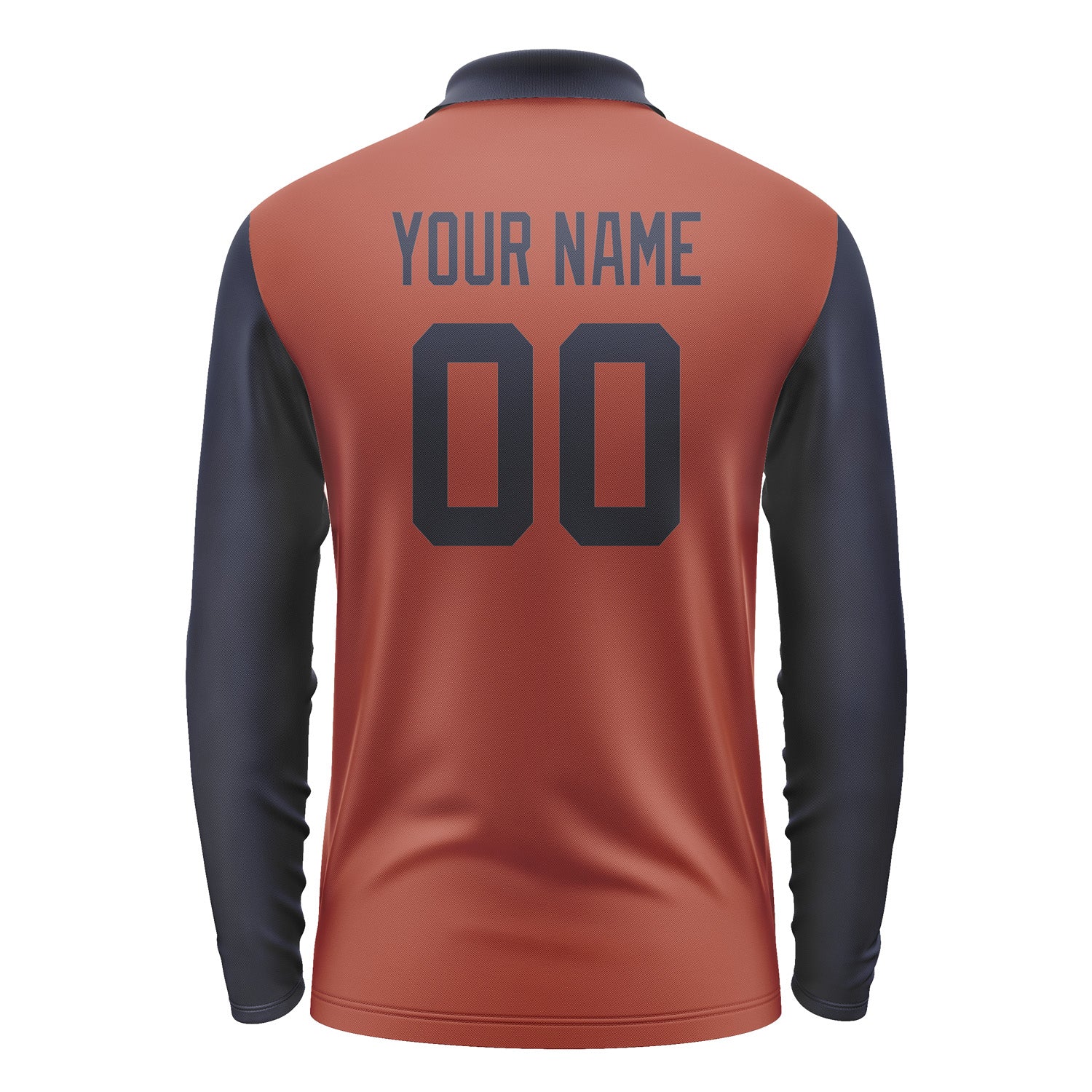 Custom Coral Red Navy Long Sleeve Polo Shirt Pl161111B111
