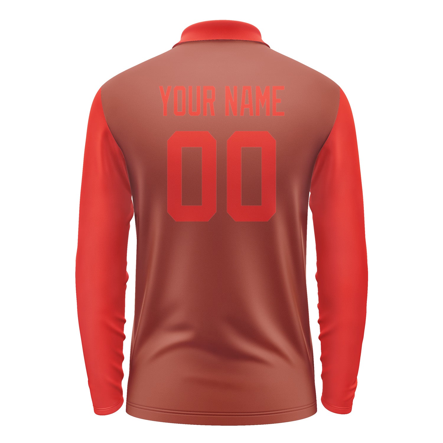 Custom Coral Red Orange Red Long Sleeve Polo Shirt Pl161212B112