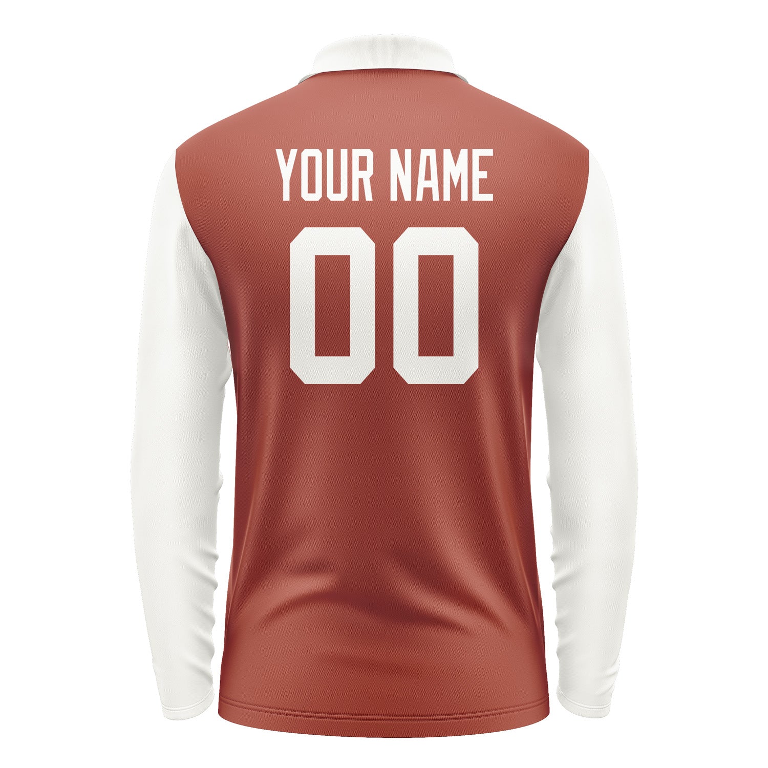 Custom Coral Red White Long Sleeve Polo Shirt Pl161818B118