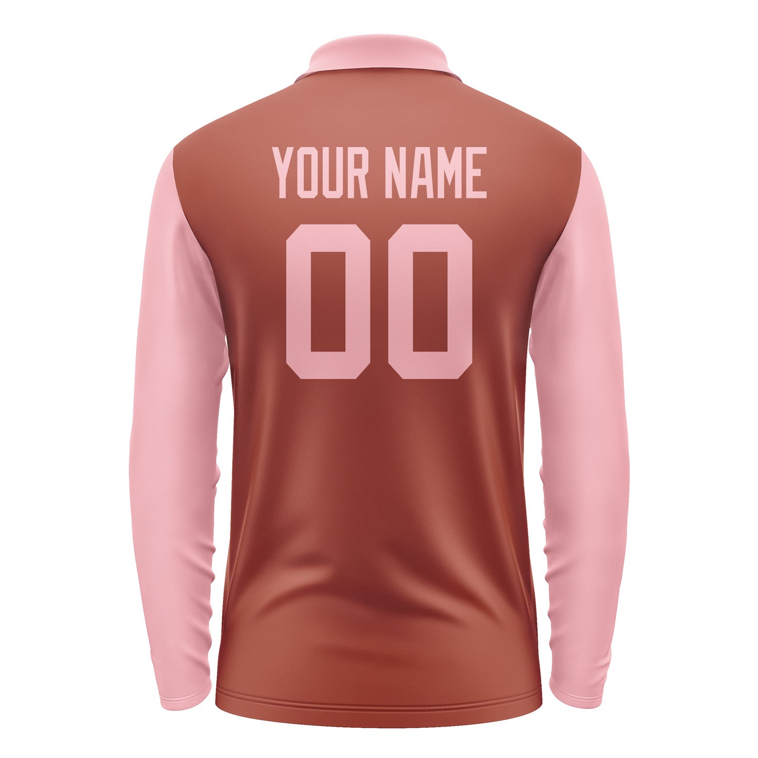 Custom Coral Red Light Pink Long Sleeve Polo Shirt Pl162121B121