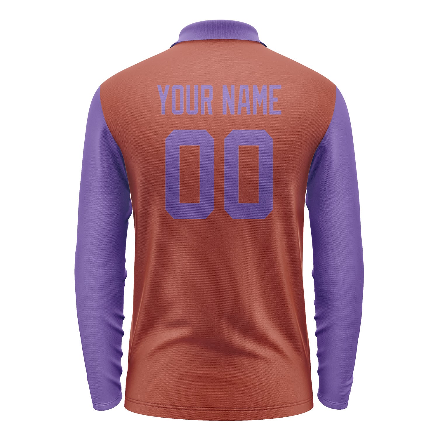 Custom Coral Red Light Purple Long Sleeve Polo Shirt Pl162323B123