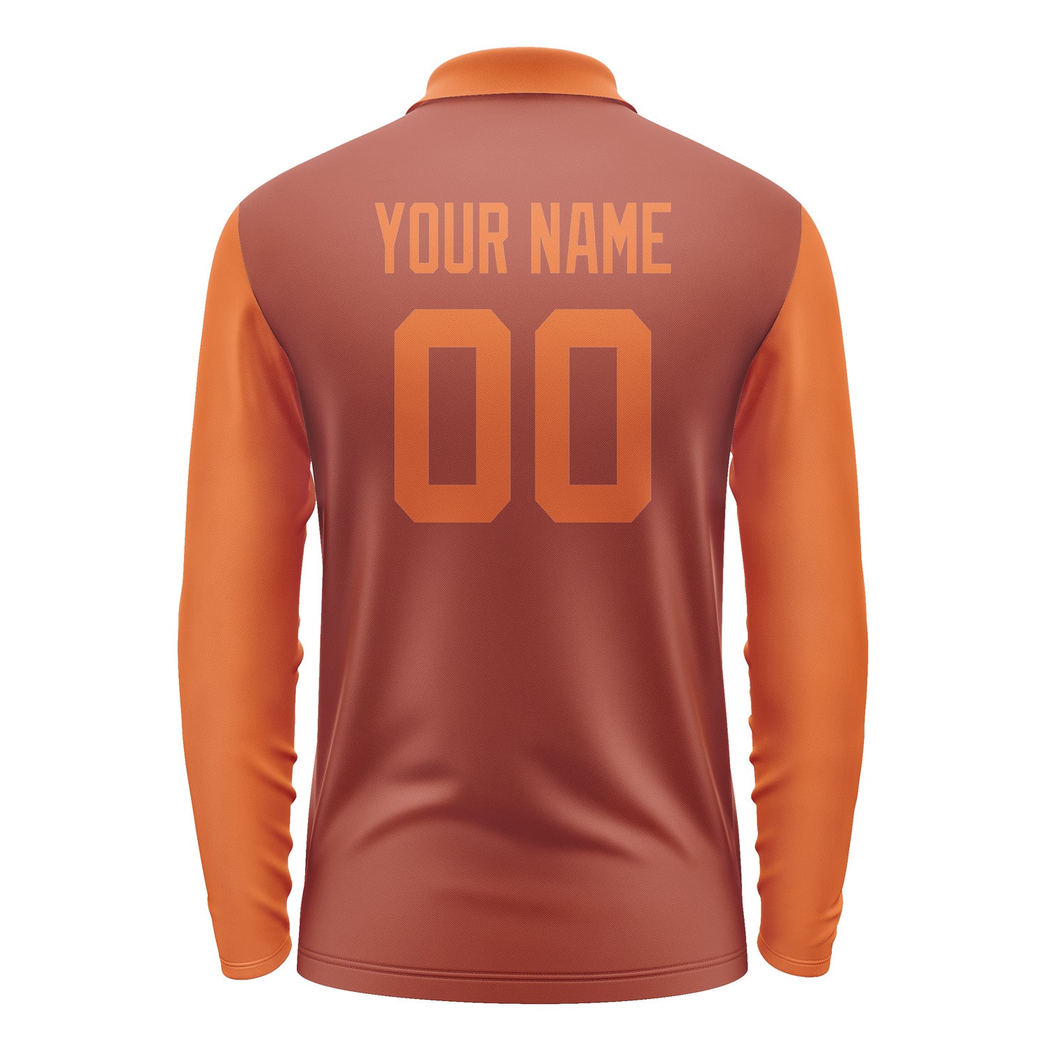Custom Coral Red Orange Long Sleeve Polo Shirt Pl162828B128