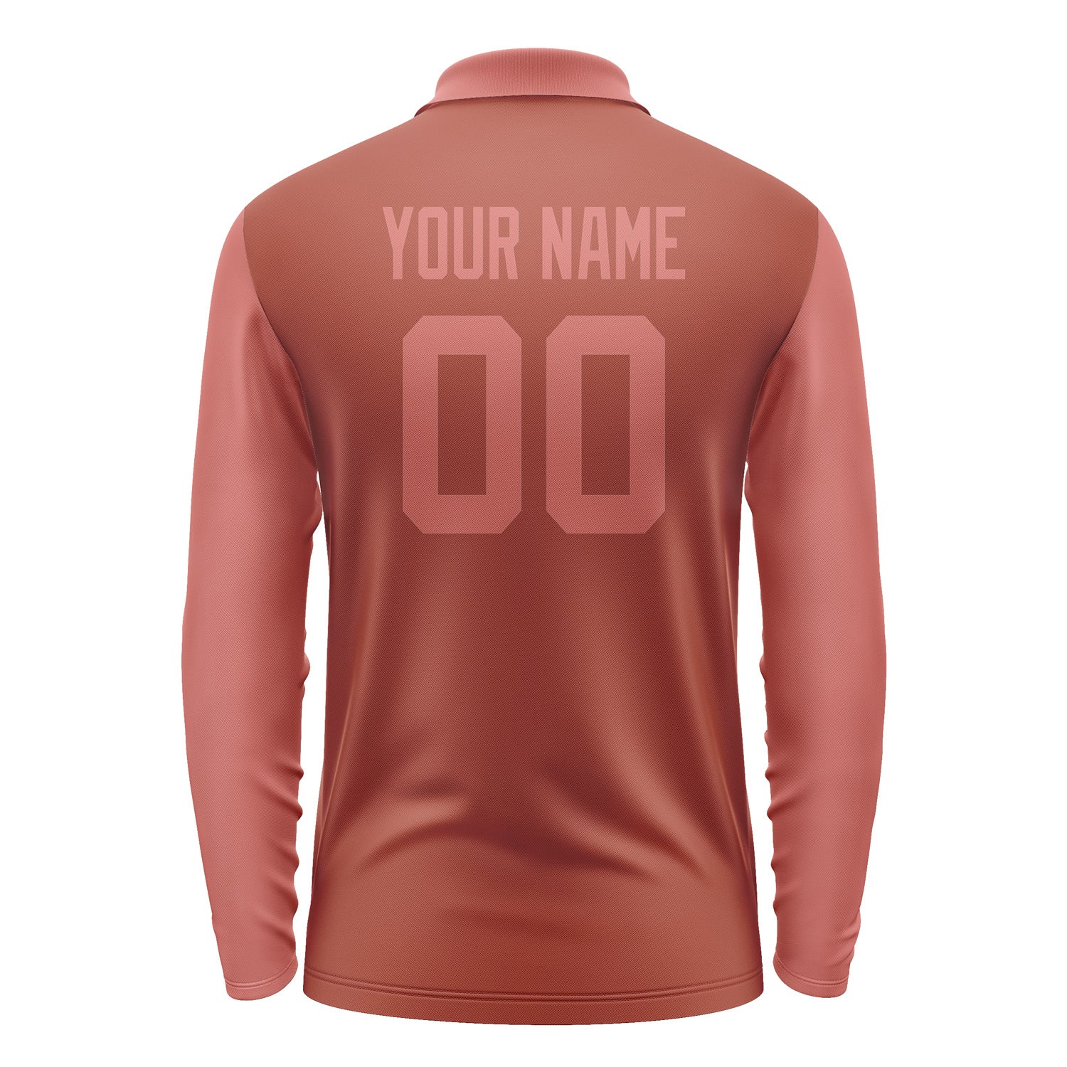 Custom Coral Red Copper Rose Long Sleeve Polo Shirt Pl162929B129