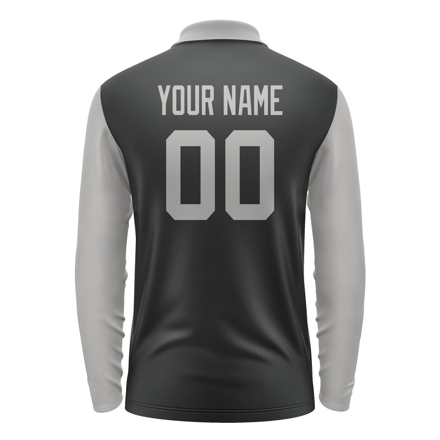 Custom Black Gray Long Sleeve Polo Shirt Pl170404B104