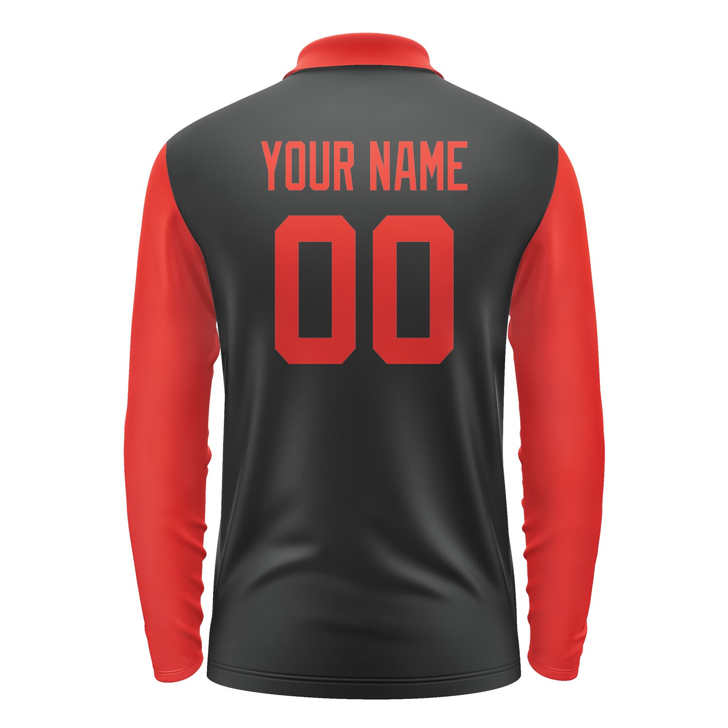 Custom Black Orange Red Long Sleeve Polo Shirt Pl171212B112