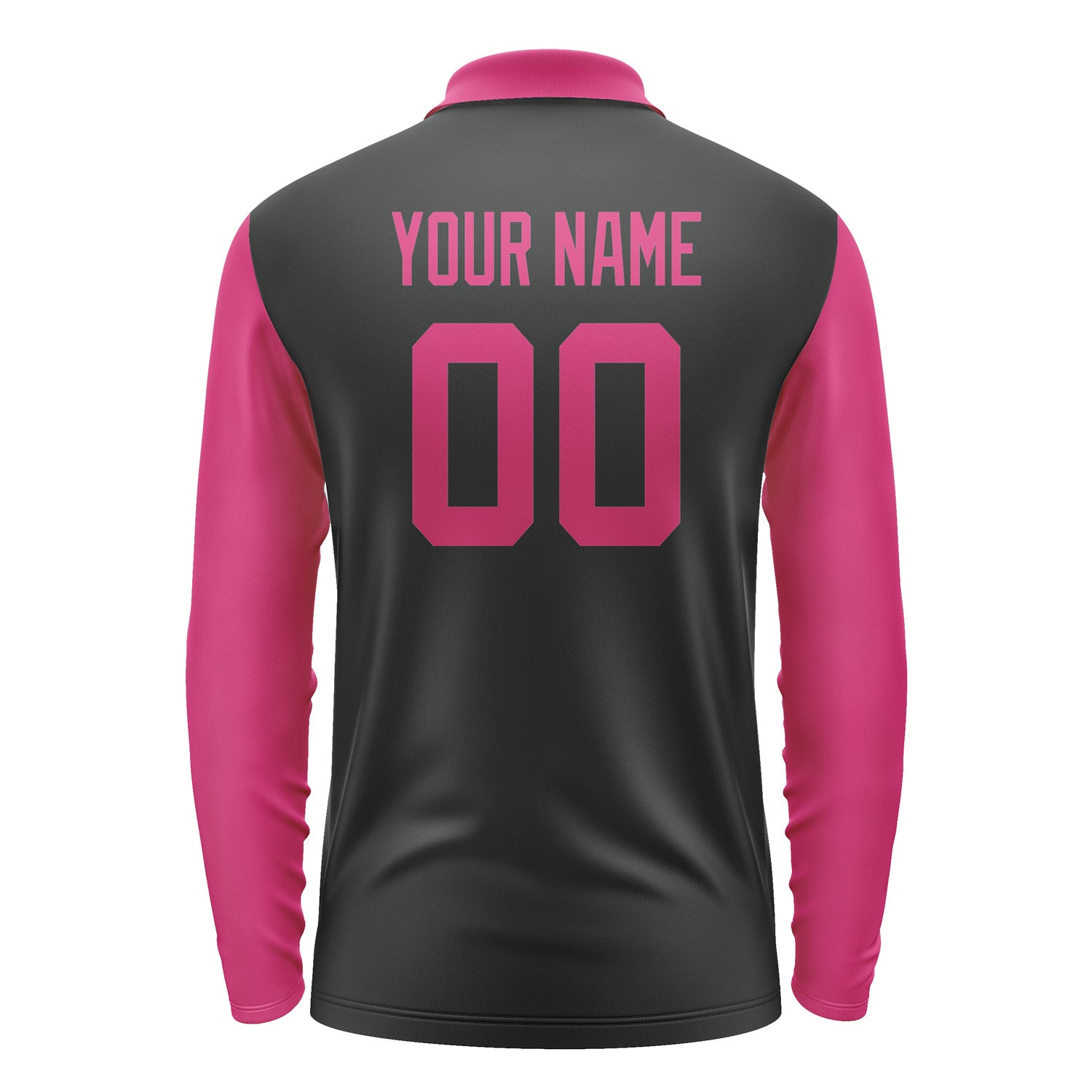 Custom Black Pink Long Sleeve Polo Shirt Pl171313B113