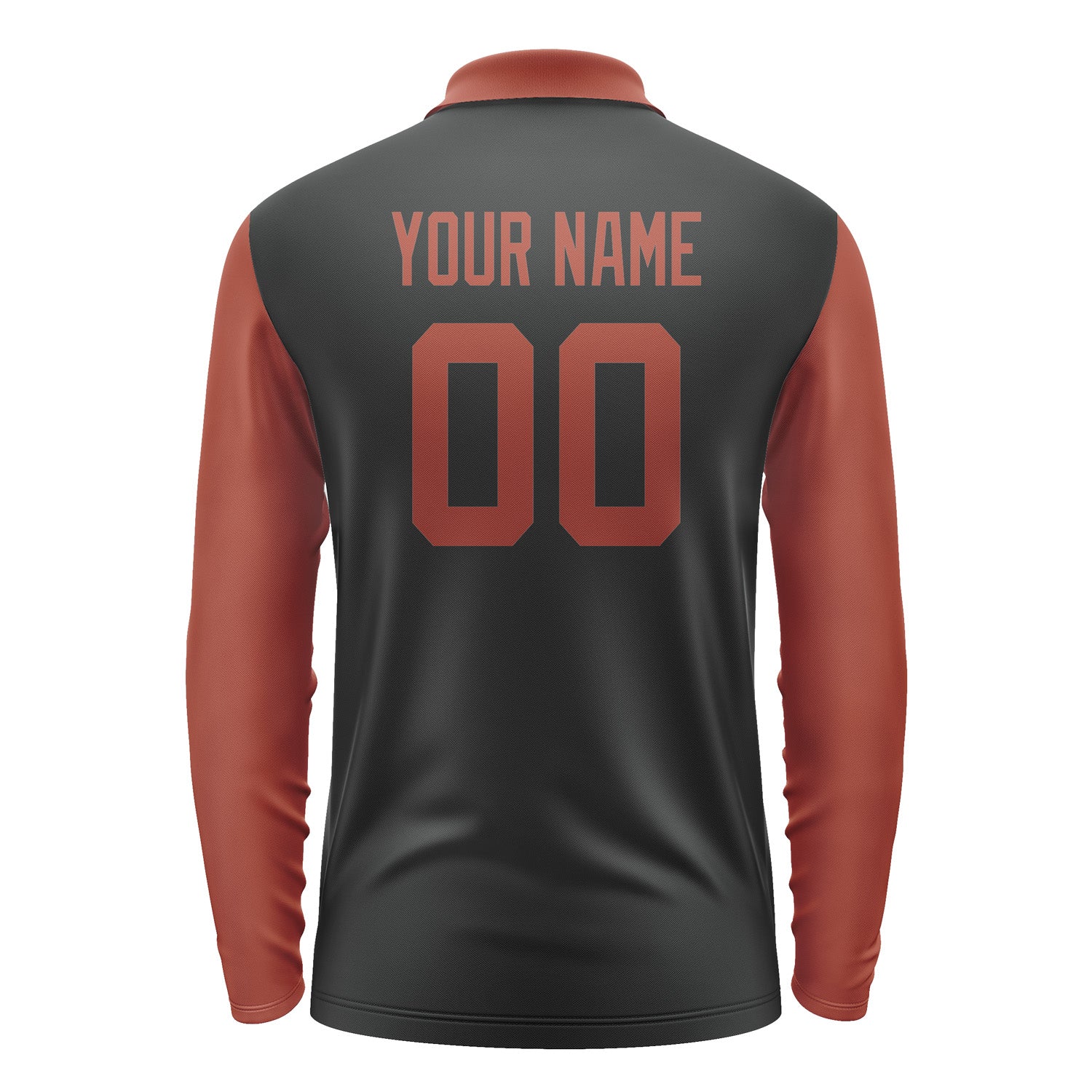 Custom Black Coral Red Long Sleeve Polo Shirt Pl171616B116
