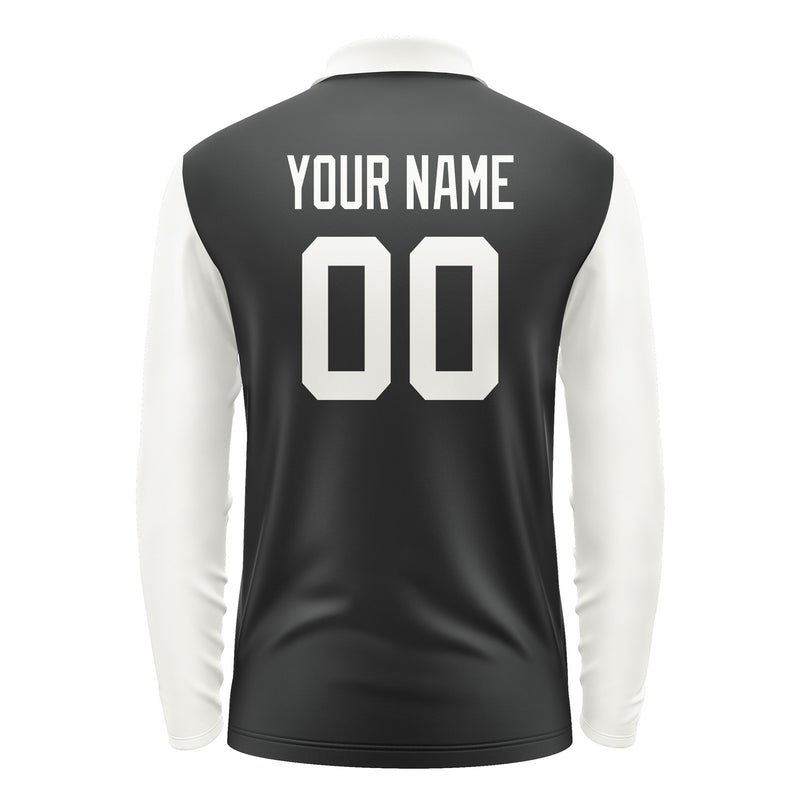 Custom Black White Long Sleeve Polo Shirt Pl171818B118