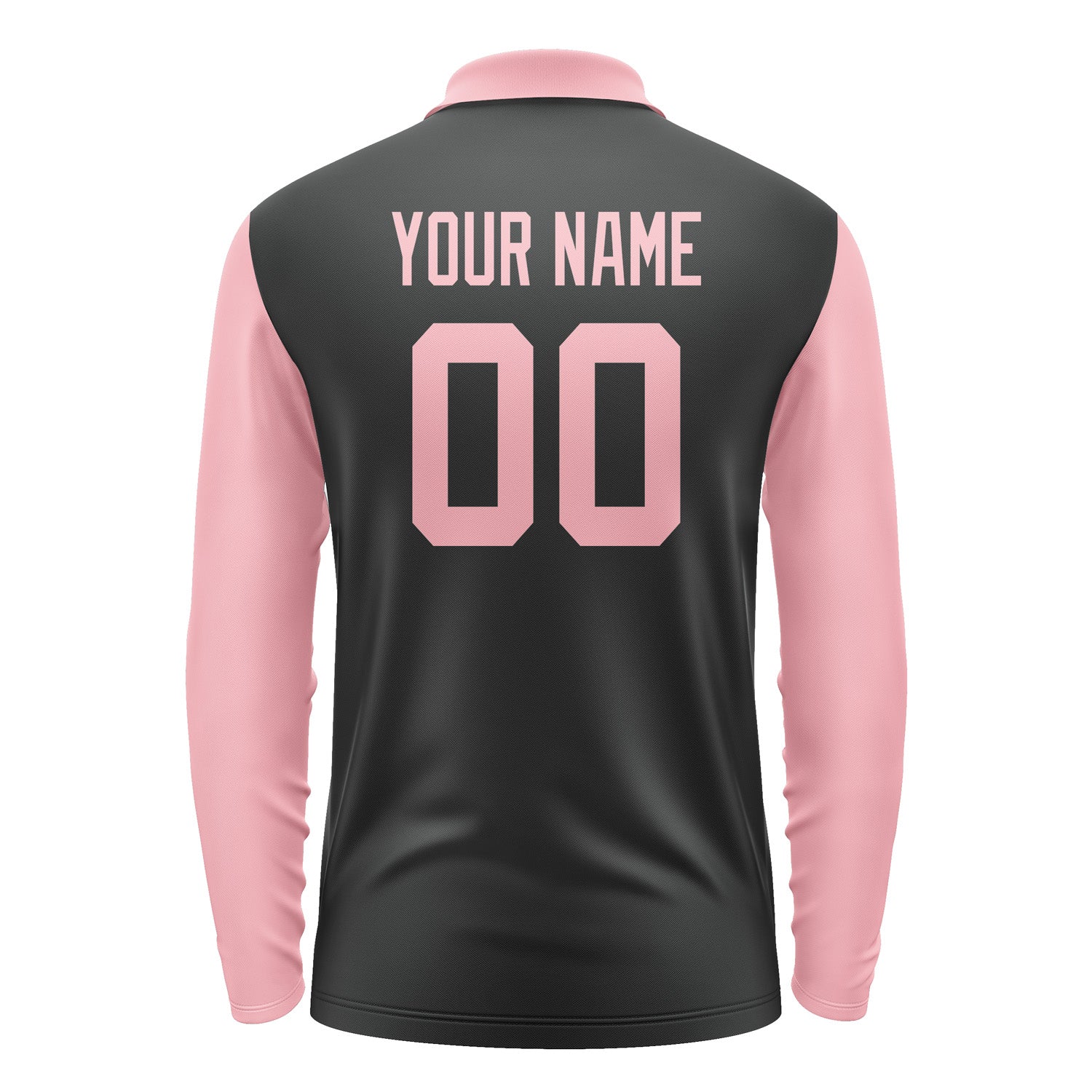 Custom Black Light Pink Long Sleeve Polo Shirt Pl172121B121