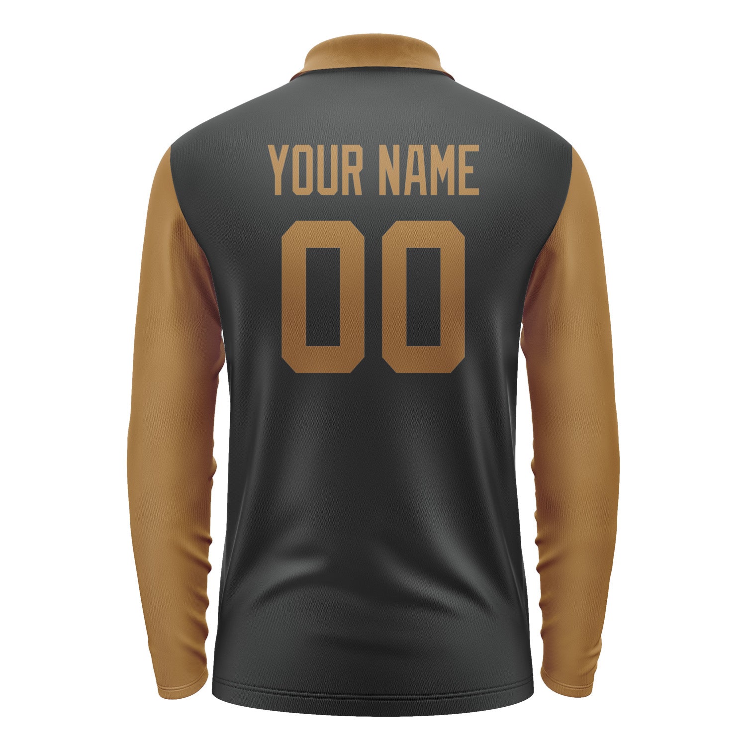 Custom Black Khaki Long Sleeve Polo Shirt Pl172222B122