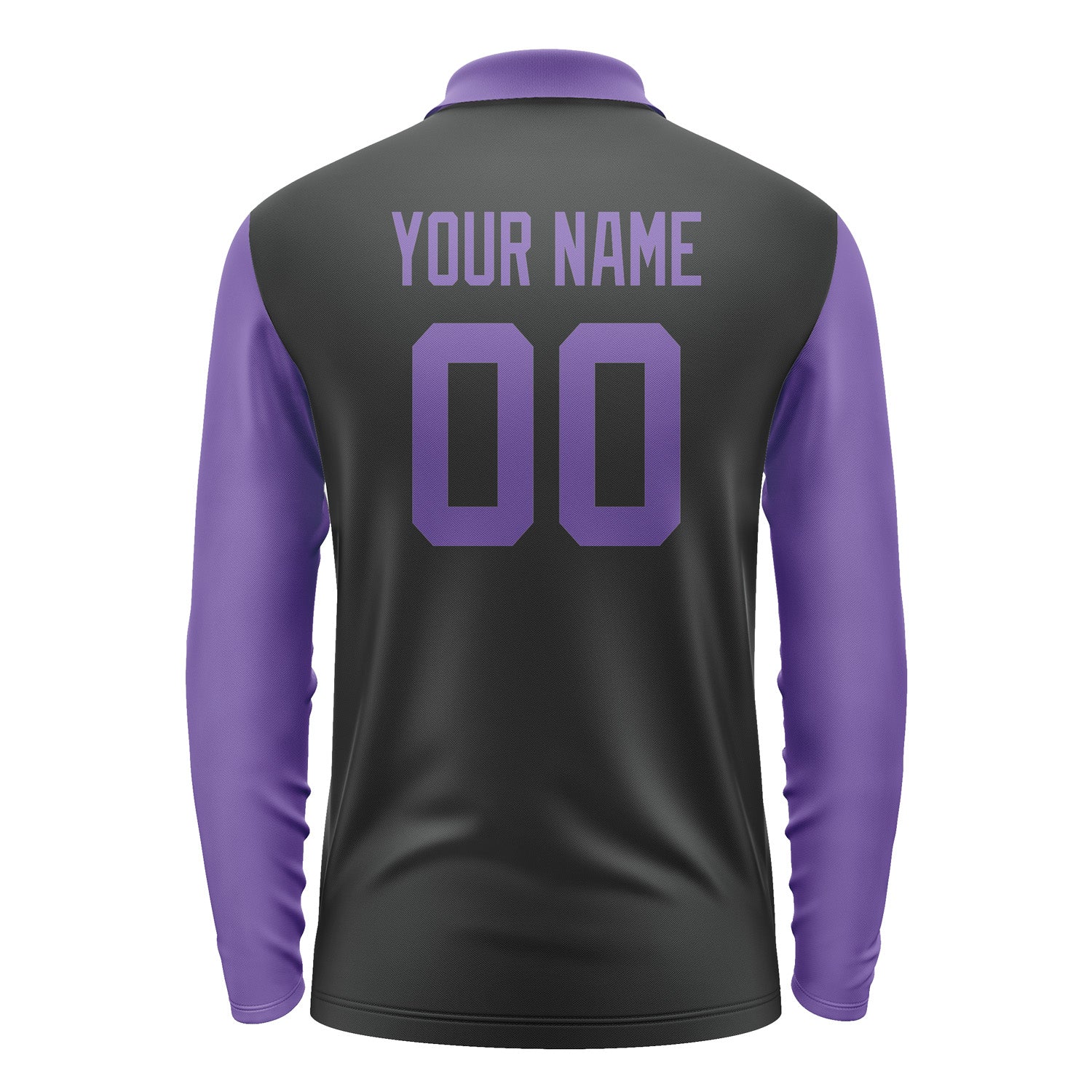 Custom Black Light Purple Long Sleeve Polo Shirt Pl172323B123