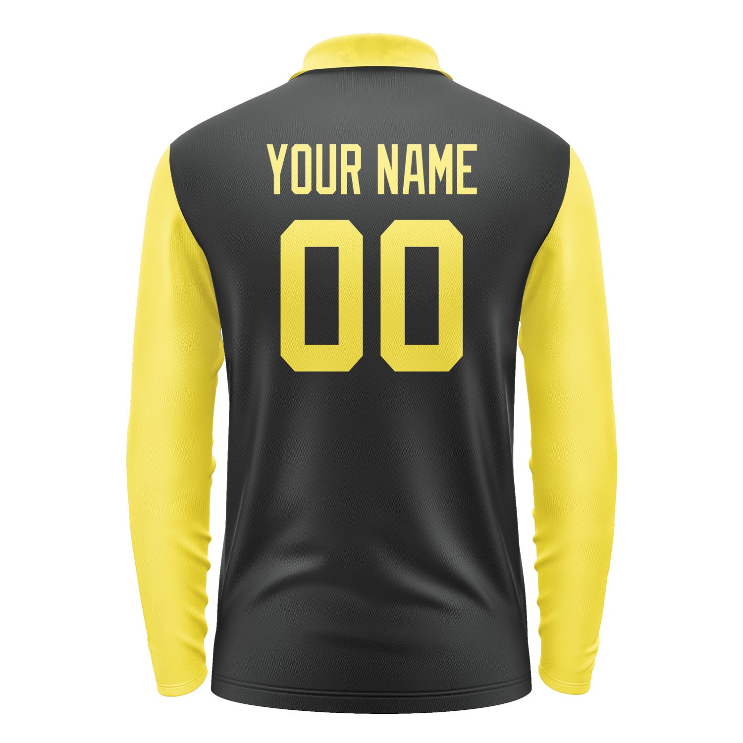 Custom Black Light Yellow Long Sleeve Polo Shirt Pl172626B126