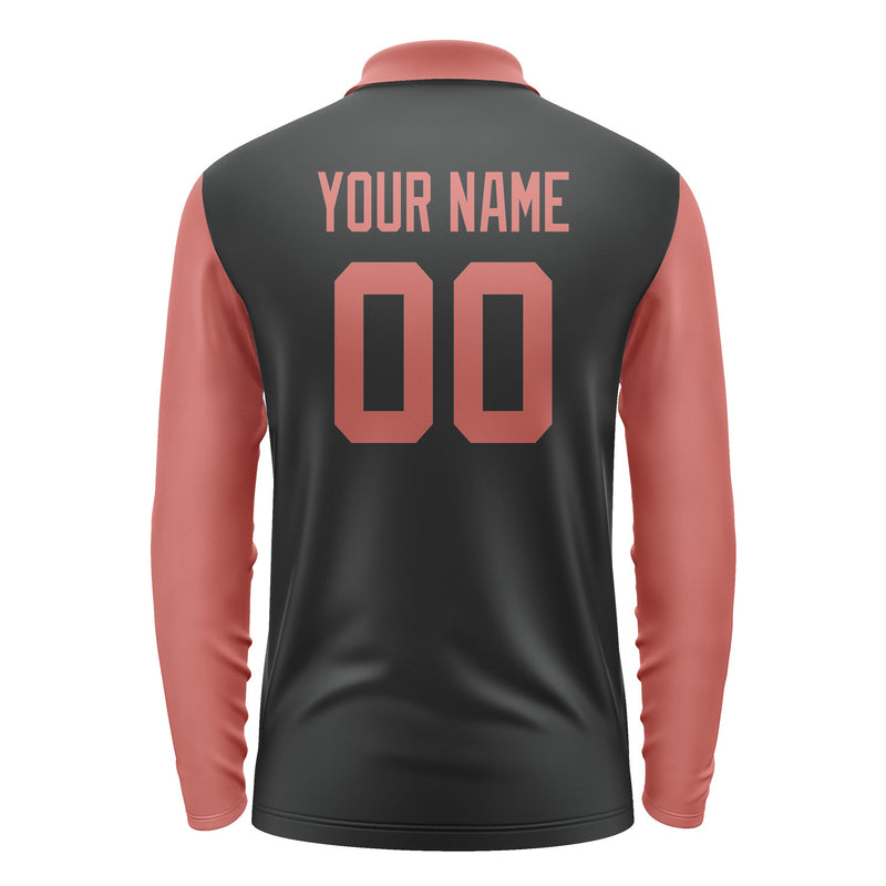 Custom Black Copper Rose Long Sleeve Polo Shirt Pl172929B129