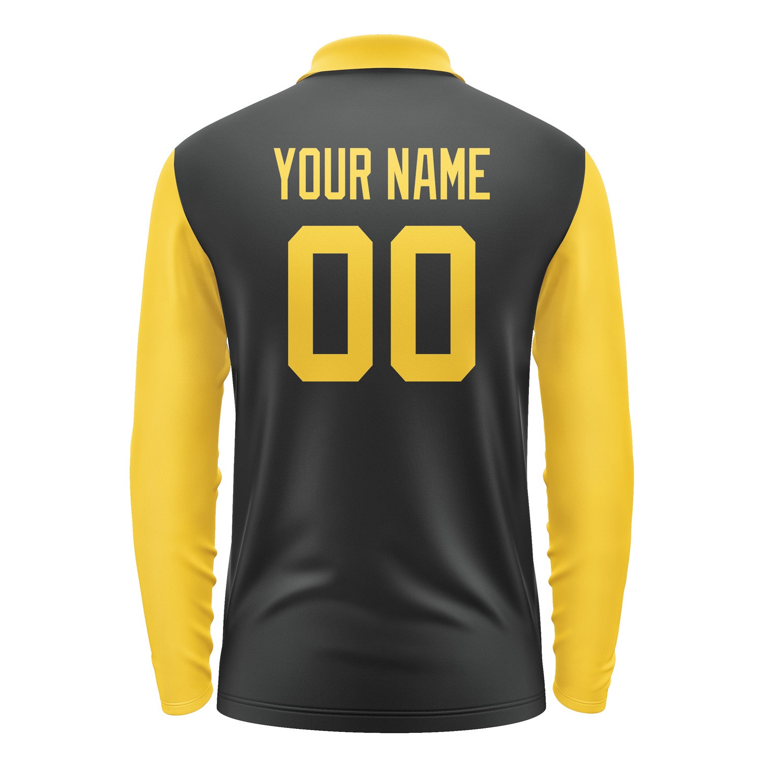Custom Black Gold Long Sleeve Polo Shirt Pl173030B130