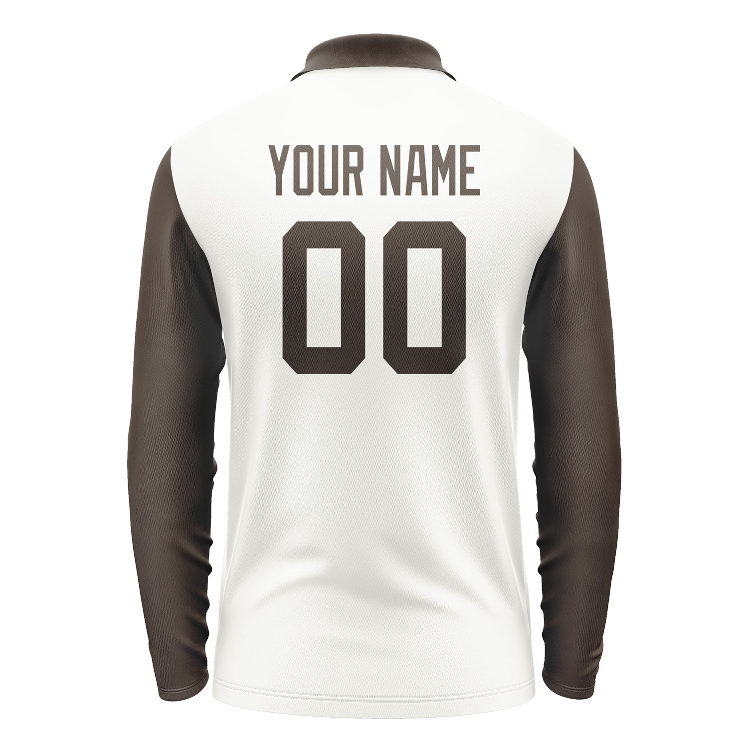 Custom White Brown Long Sleeve Polo Shirt Pl180101B101