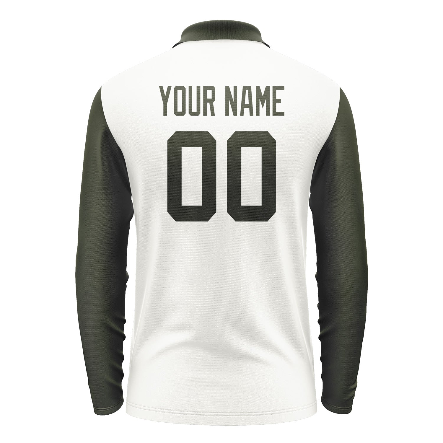 Custom White Olive Long Sleeve Polo Shirt Pl180202B102