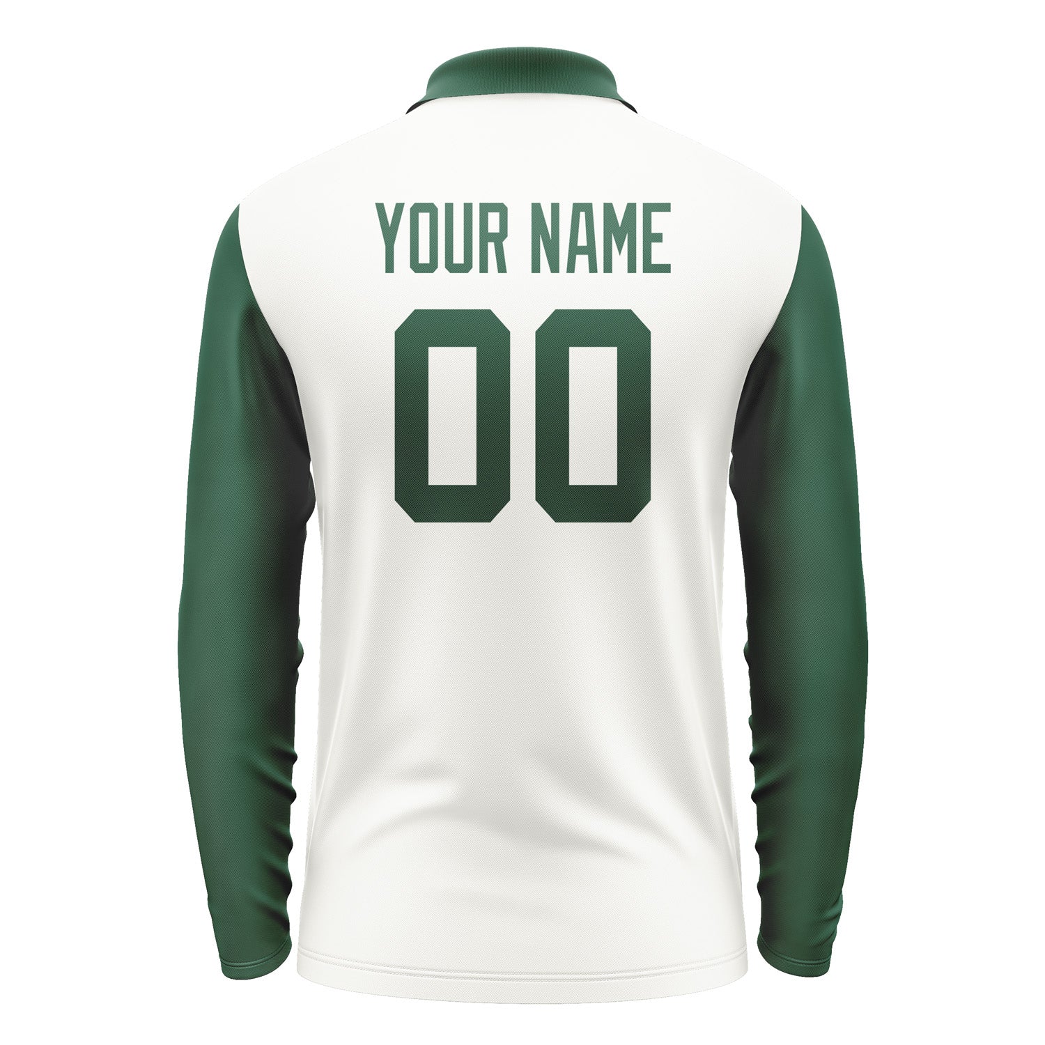 Custom White Green Long Sleeve Polo Shirt Pl180505B105