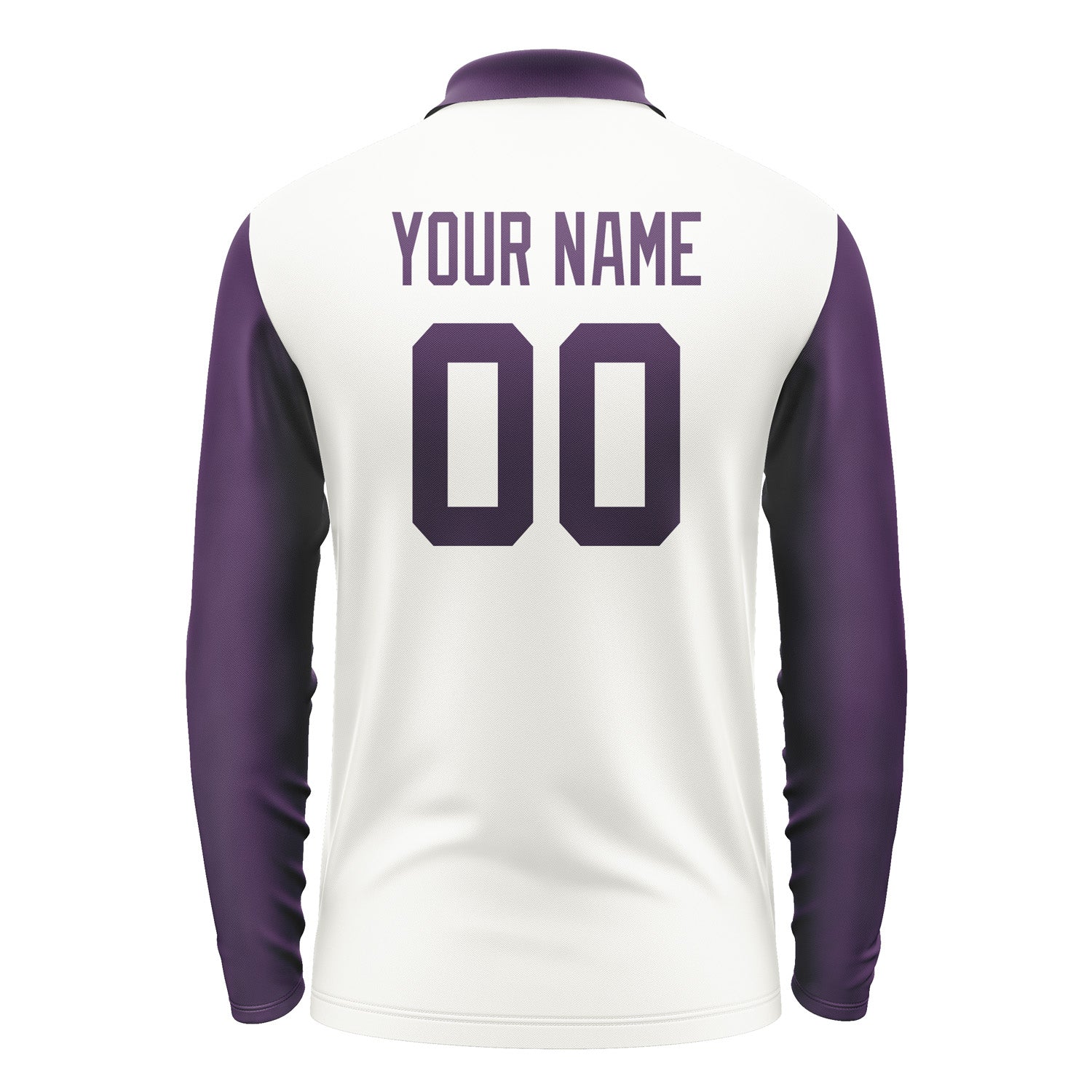 Custom White Purple Long Sleeve Polo Shirt Pl180707B107