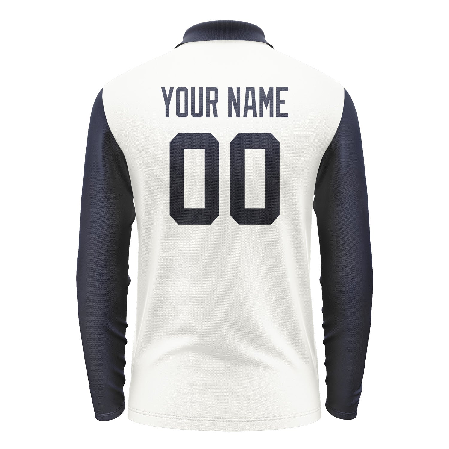 Custom White Navy Long Sleeve Polo Shirt Pl181111B111