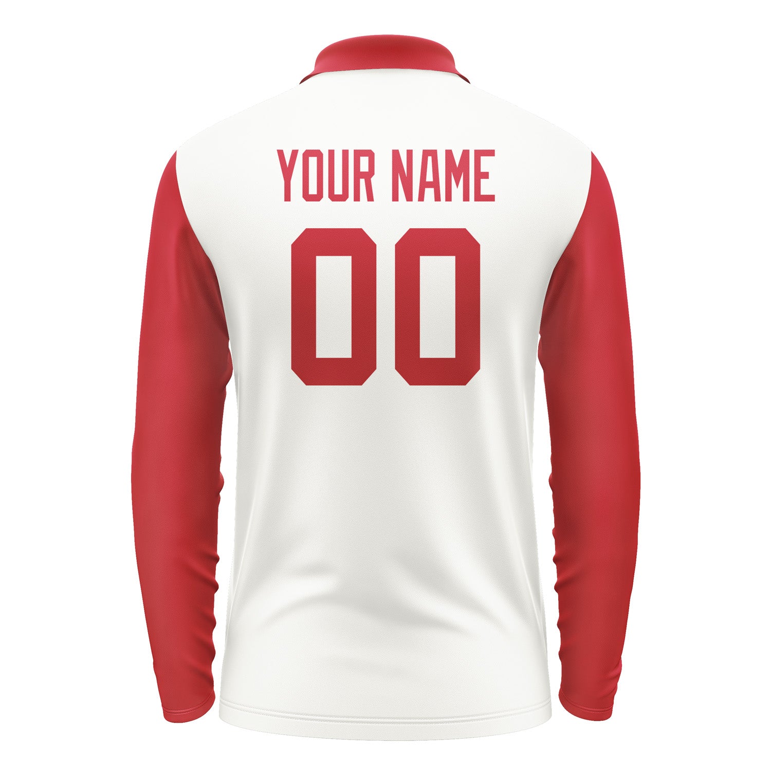 Custom White Red Long Sleeve Polo Shirt Pl181414B114