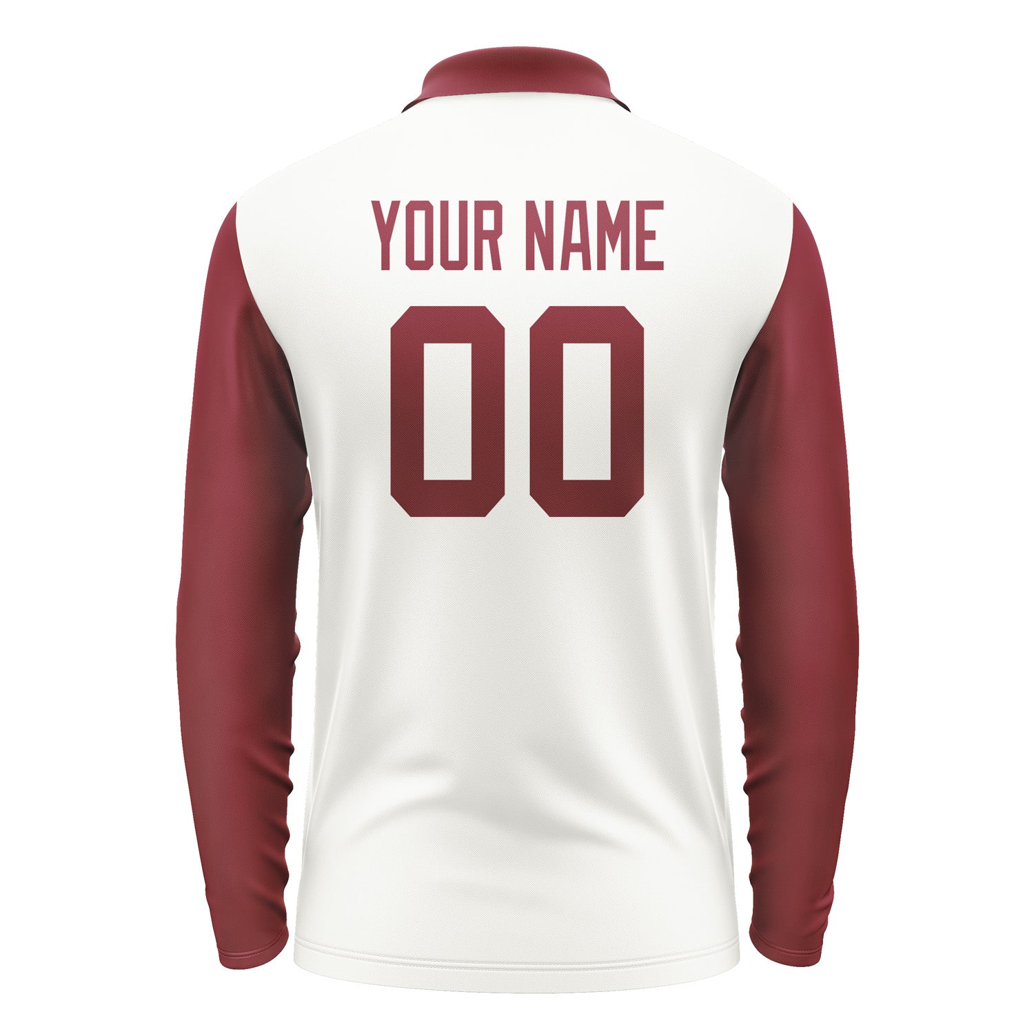Custom White Crimson Red Long Sleeve Polo Shirt Pl181515B115