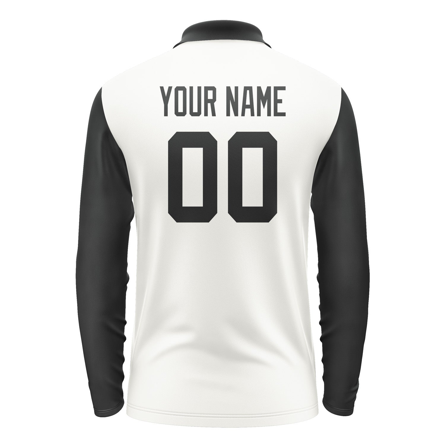 Custom White Black Long Sleeve Polo Shirt Pl181717B117