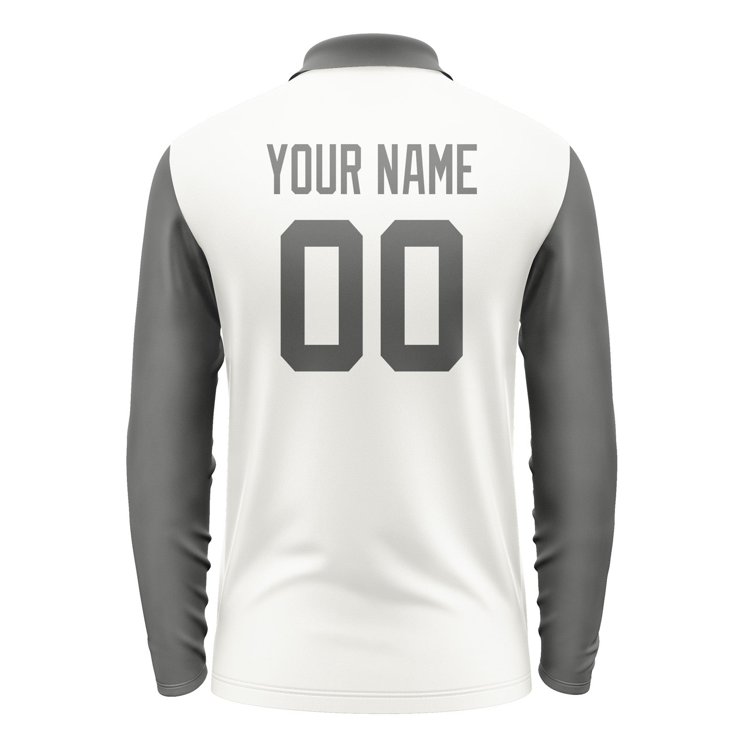 Custom White Dark Grey Long Sleeve Polo Shirt Pl182020B120