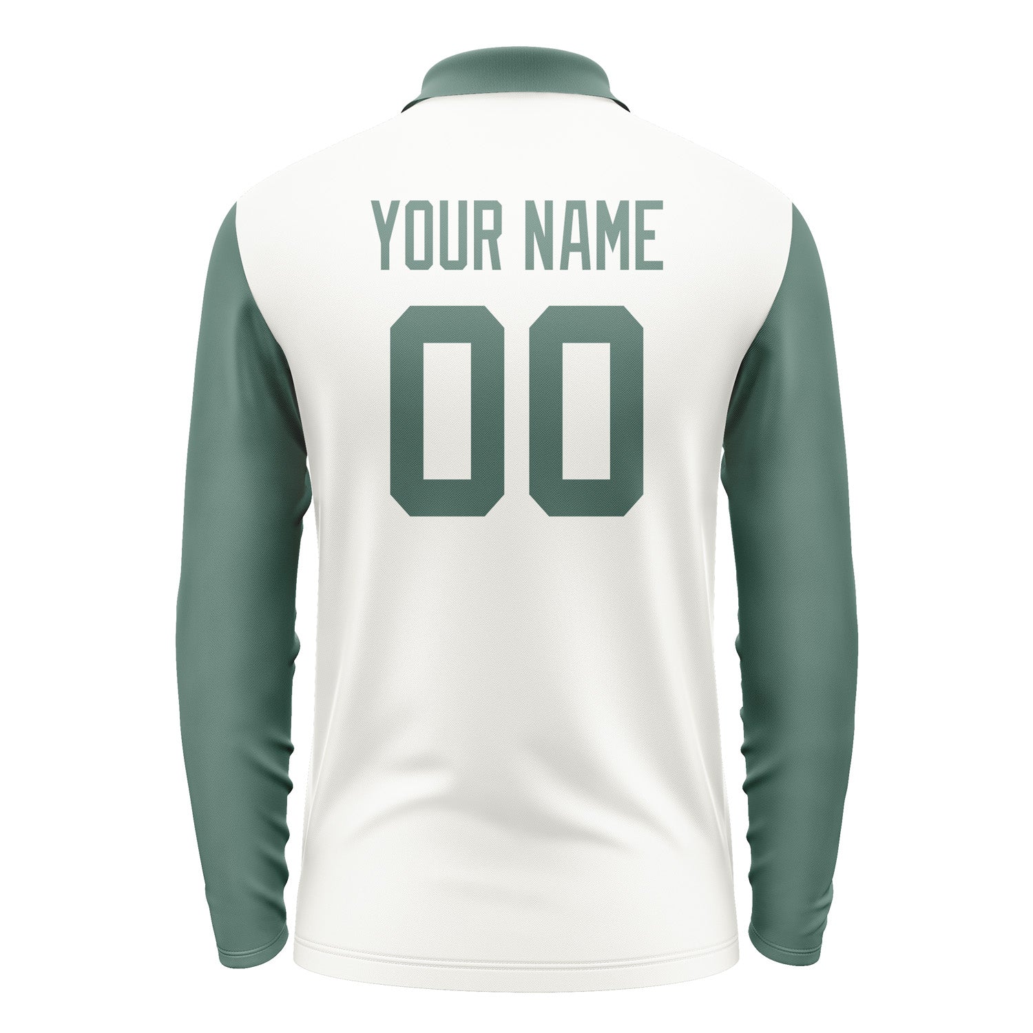 Custom White Blue Green Long Sleeve Polo Shirt Pl182727B127