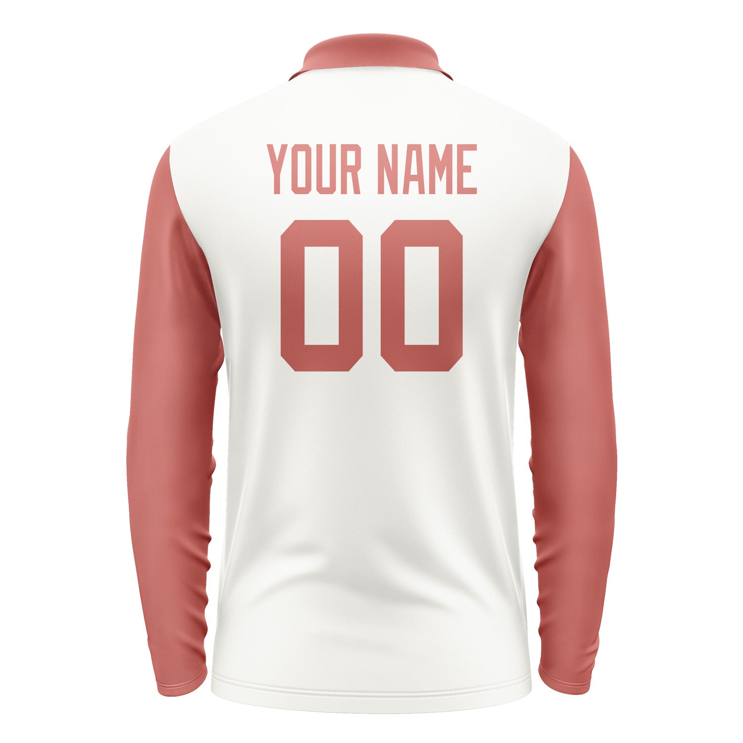 Custom White Copper Rose Long Sleeve Polo Shirt Pl182929B129
