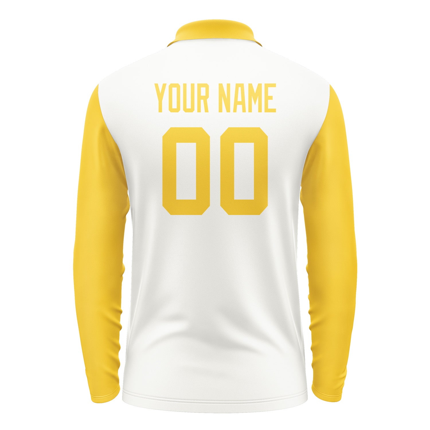 Custom White Gold Long Sleeve Polo Shirt Pl183030B130