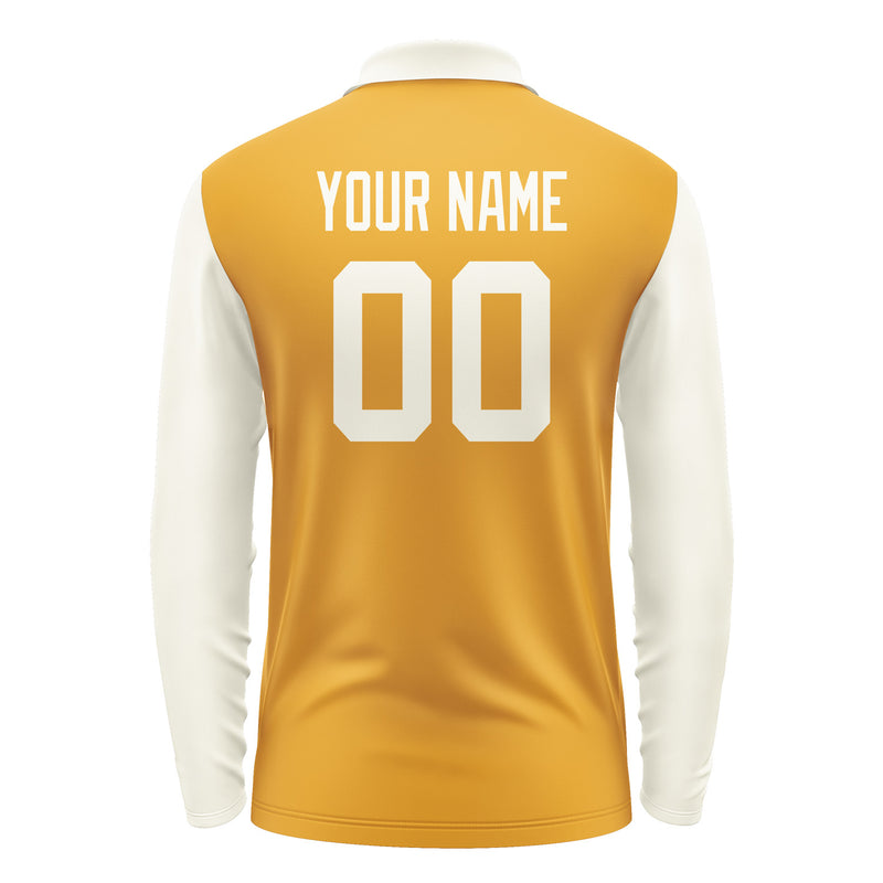Custom Yellow Cream Long Sleeve Polo Shirt Pl190303B103