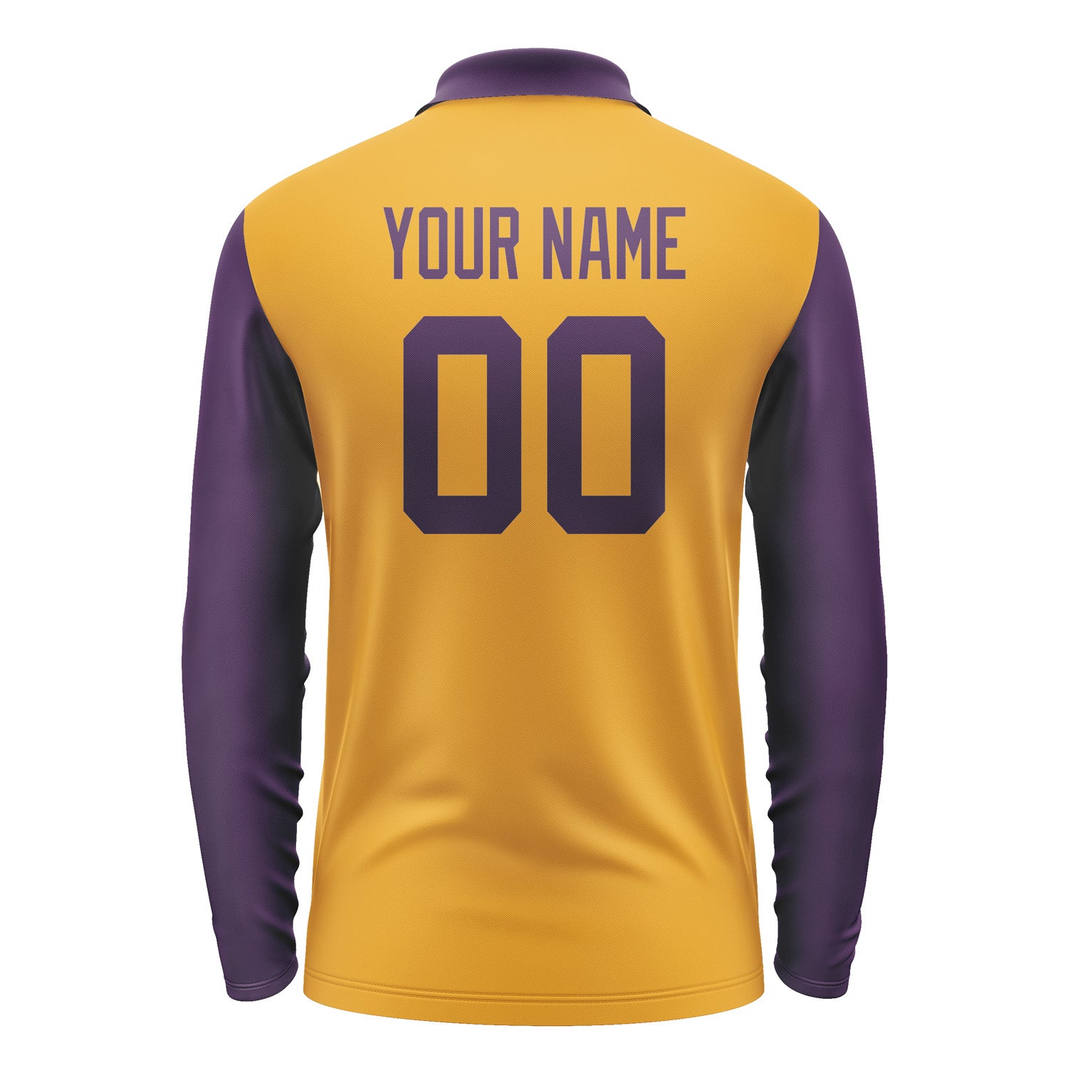 Custom Yellow Purple Long Sleeve Polo Shirt Pl190707B107