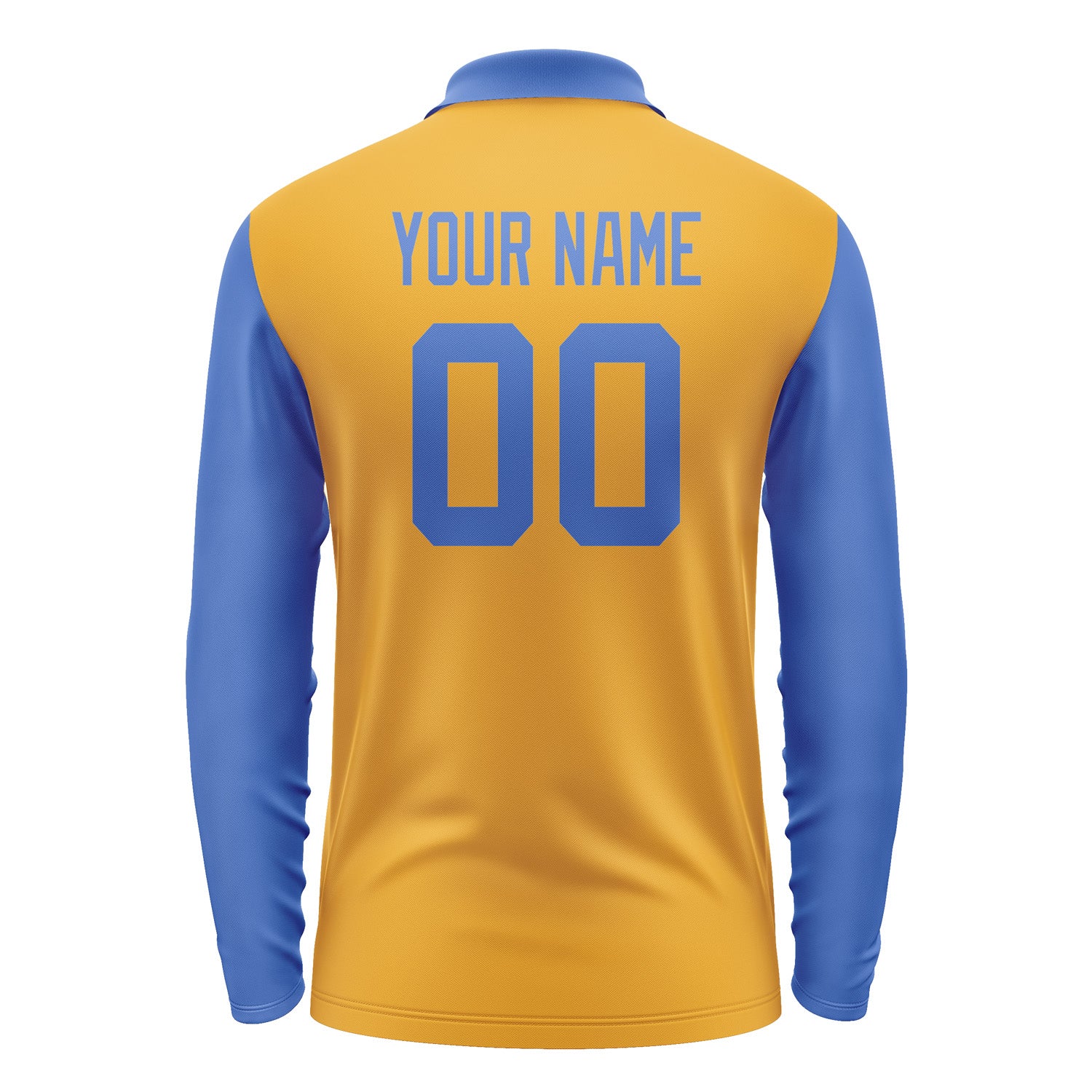 Custom Yellow Sky Blue Long Sleeve Polo Shirt Pl190909B109