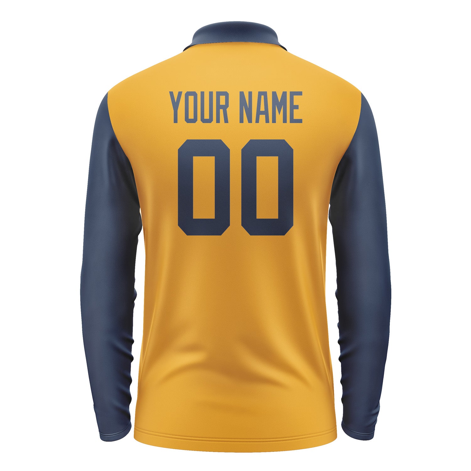 Custom Yellow Blue Long Sleeve Polo Shirt Pl191010B110