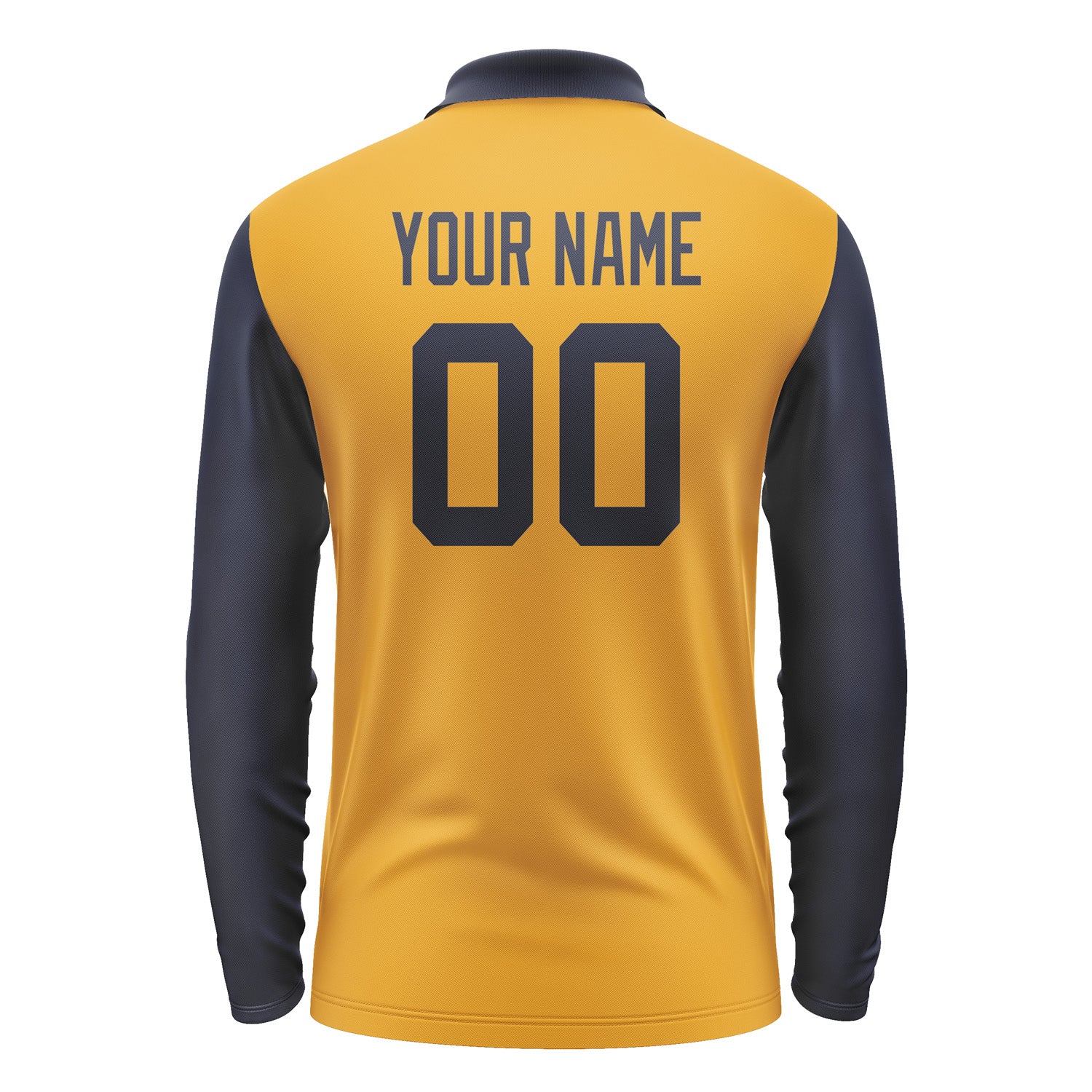 Custom Yellow Navy Long Sleeve Polo Shirt Pl191111B111