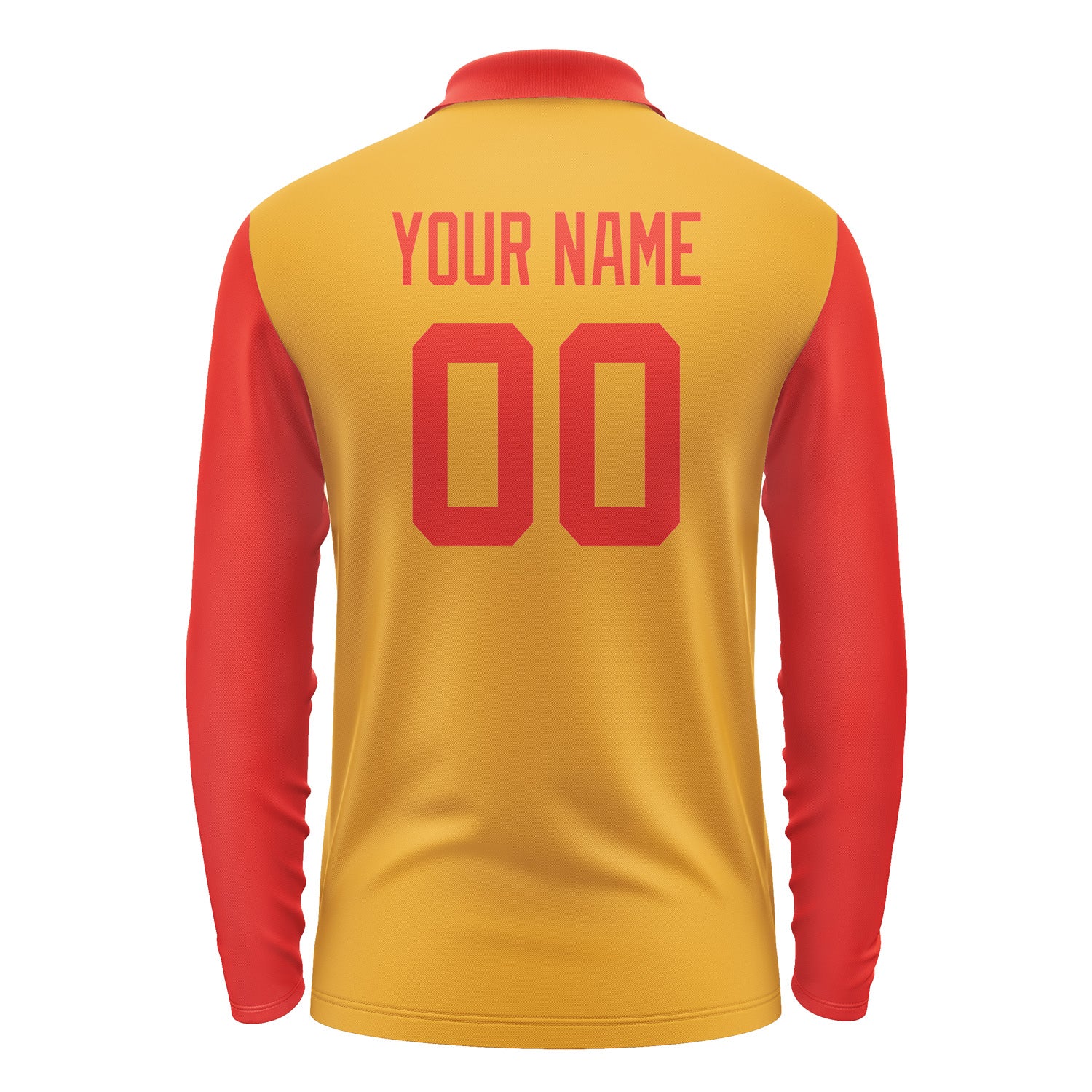 Custom Yellow Orange Red Long Sleeve Polo Shirt Pl191212B112