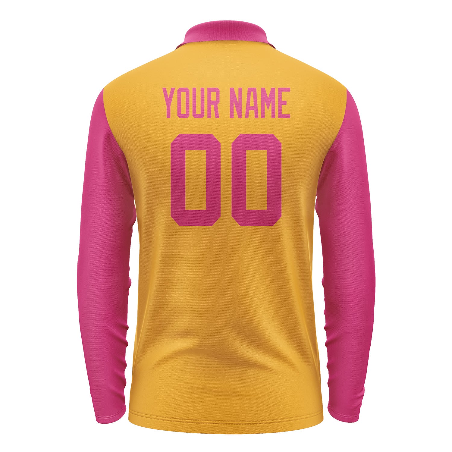 Custom Yellow Pink Long Sleeve Polo Shirt Pl191313B113