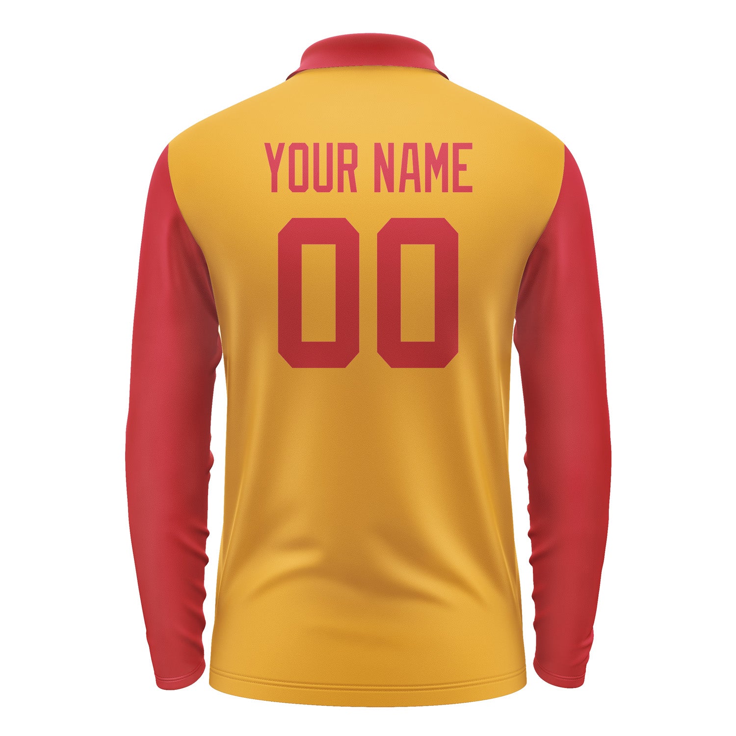 Custom Yellow Red Long Sleeve Polo Shirt Pl191414B114