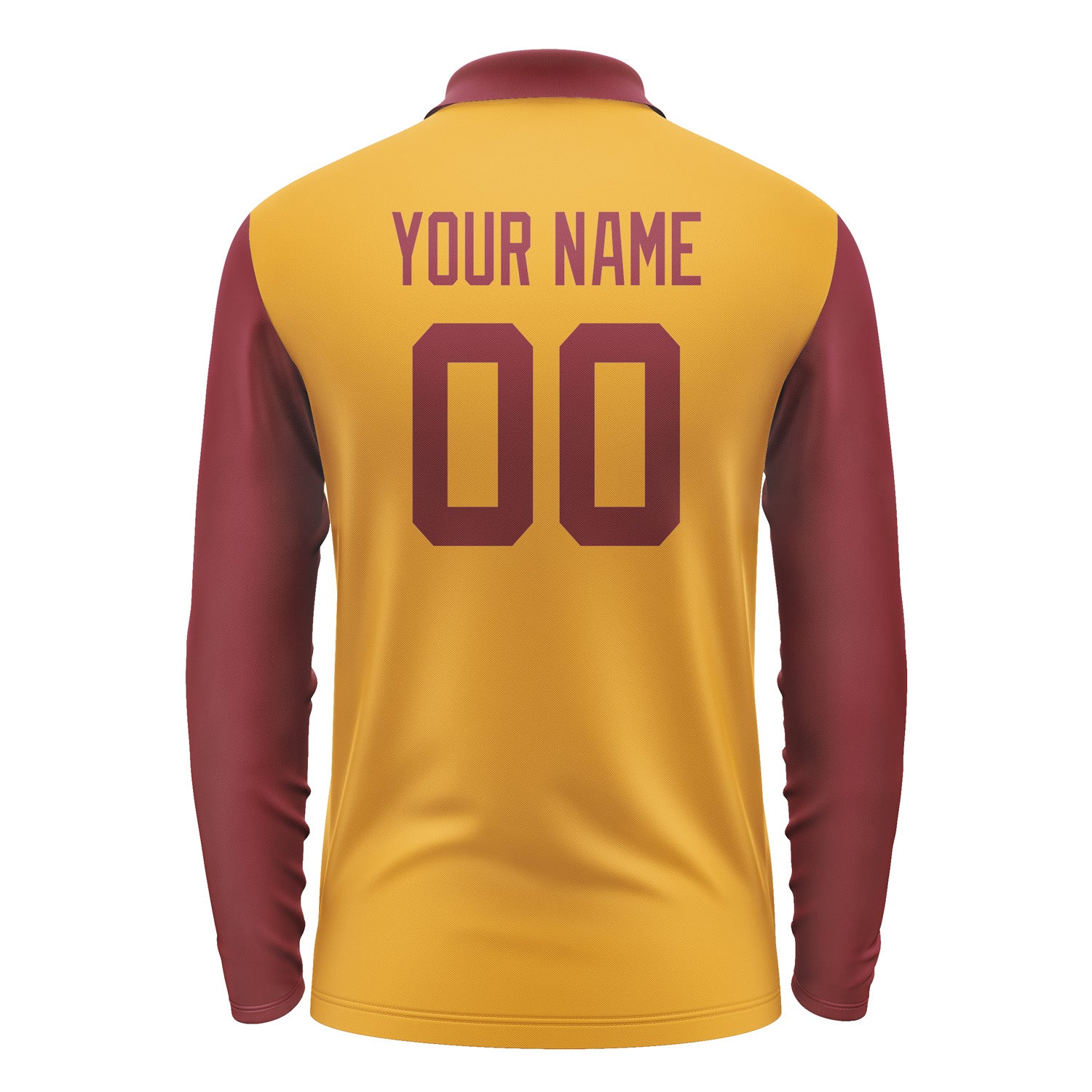 Custom Yellow Crimson Red Long Sleeve Polo Shirt Pl191515B115